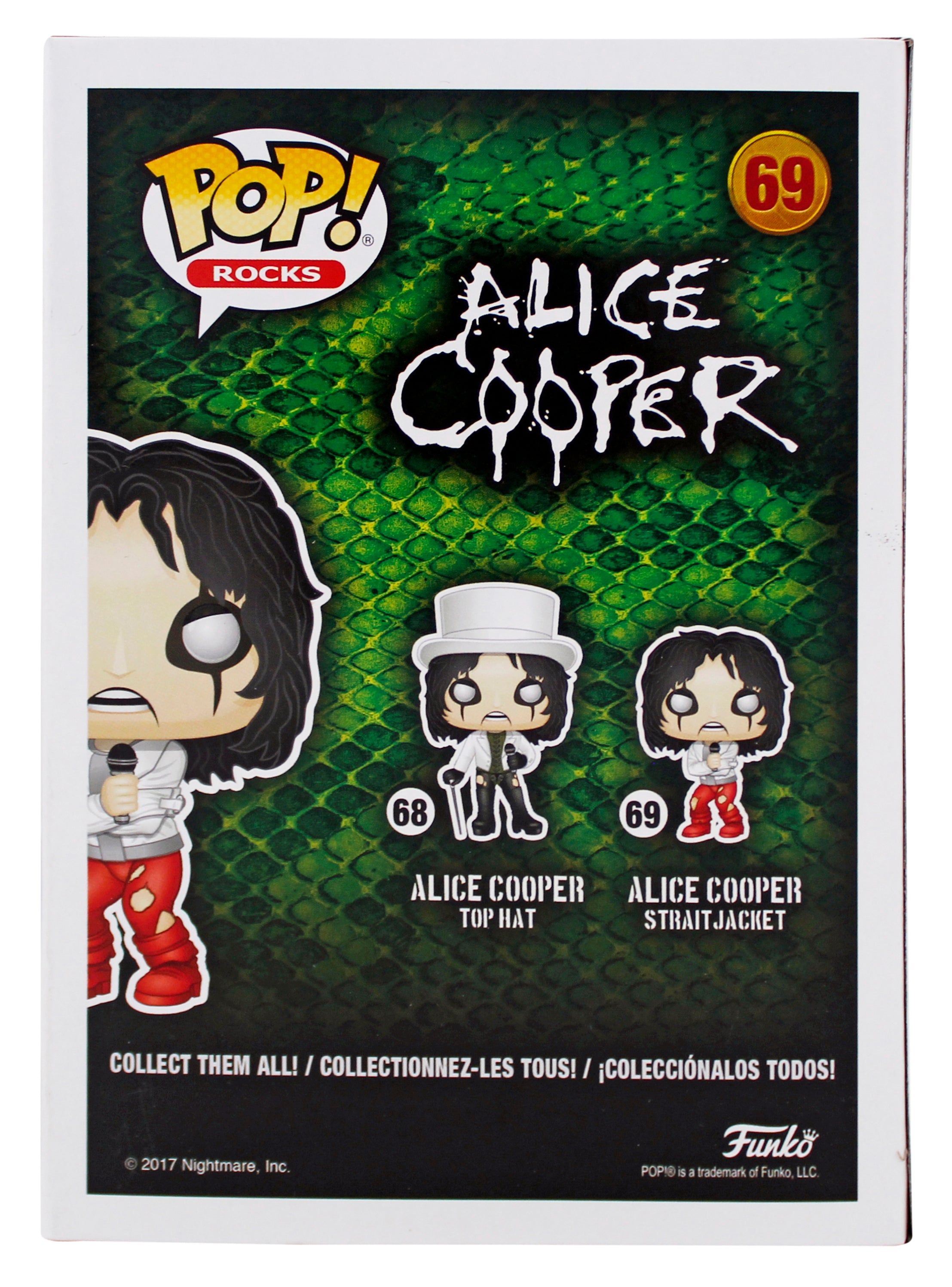 Alice Cooper "Schools Out" Signed Funko Pop Vinyl Figure #69 w/ White Sig BAS W