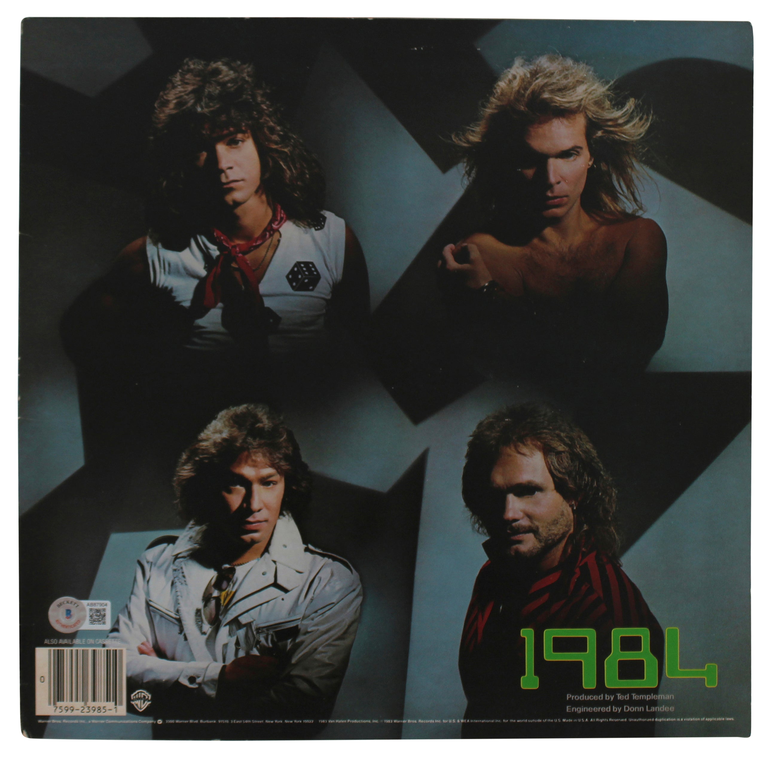 Alex Van Halen & David Lee Roth Van Halen Signed 1984 Album Cover BAS #AB87904