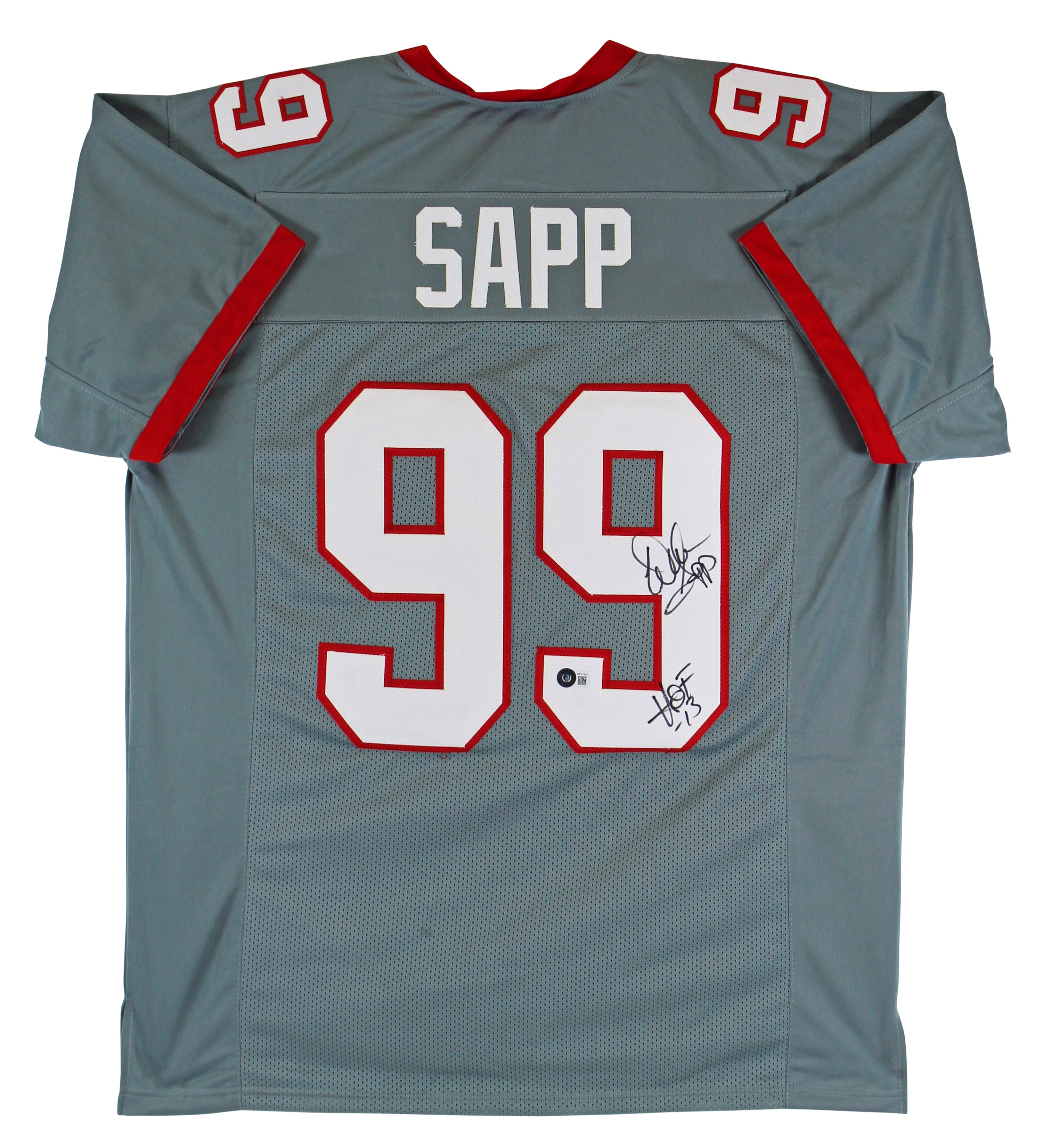 Warren Sapp "HOF 13" Authentic Signed Grey Pro Style Jersey BAS Witnessed