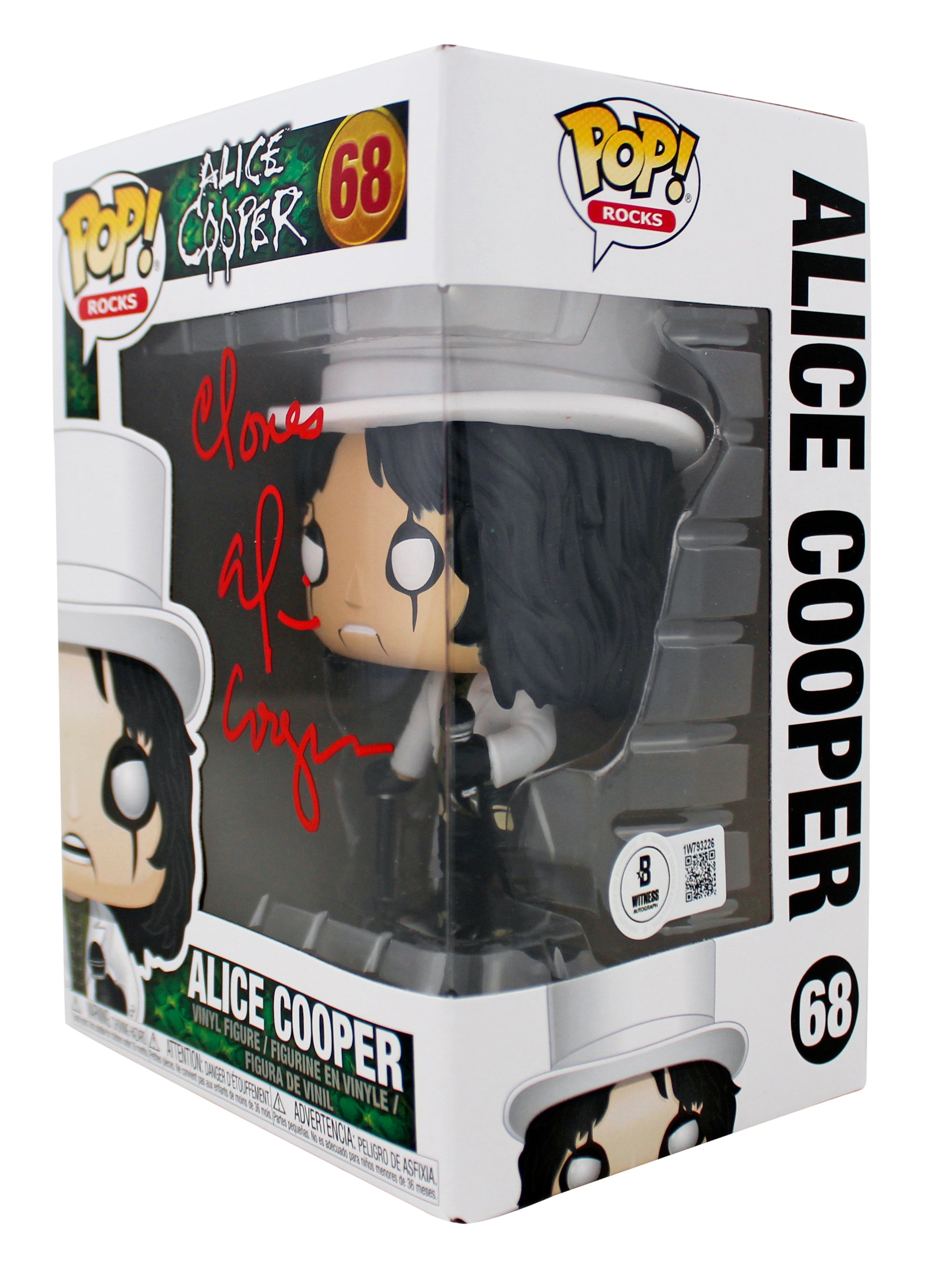 Alice Cooper "Clones" Signed Funko Pop Vinyl Figure #68 w/ Red Sig BAS Witnessed