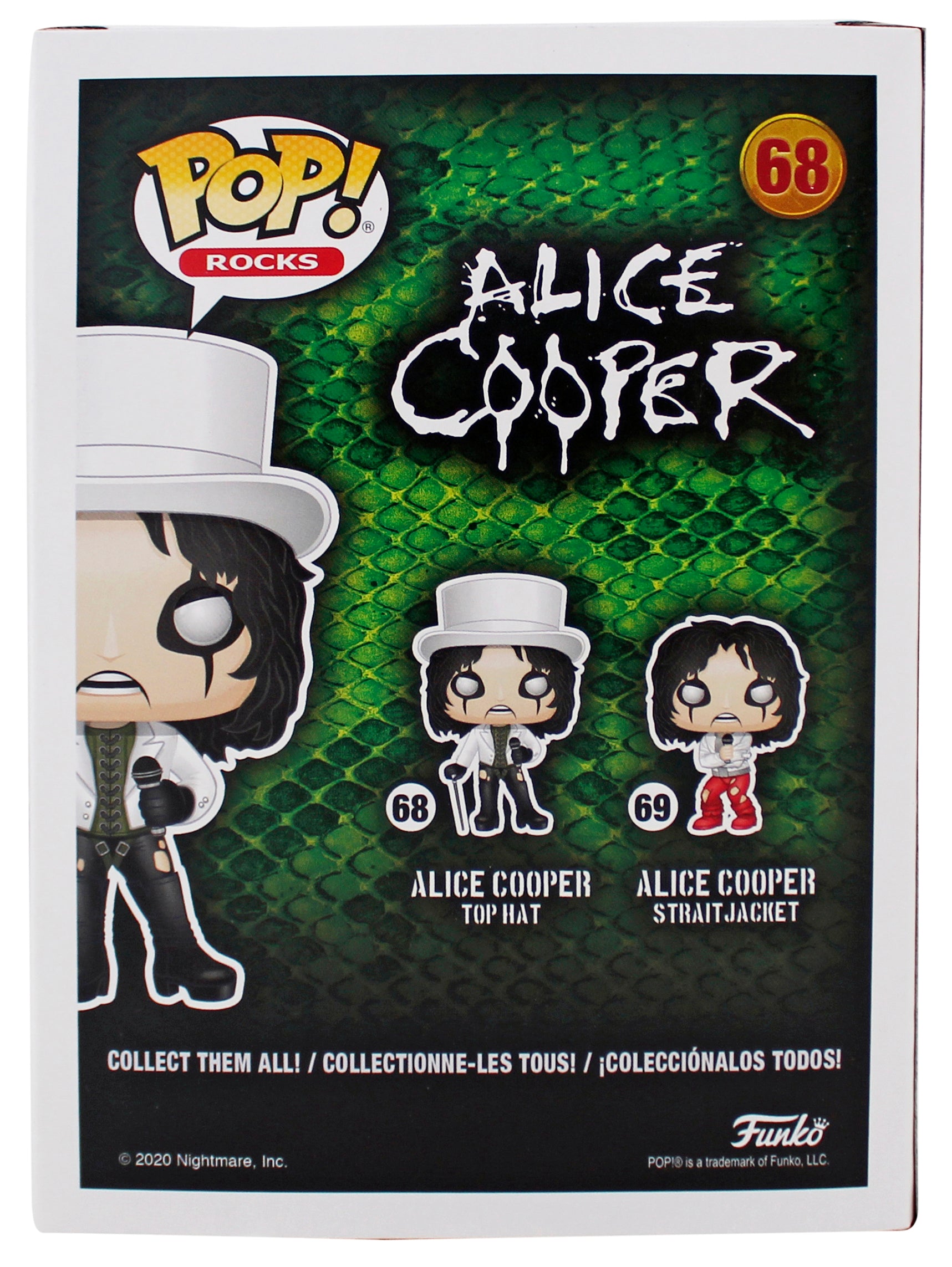 Alice Cooper "I'm 18" Signed Funko Pop Vinyl Figure #68 w/ Red Sig BAS Witnessed