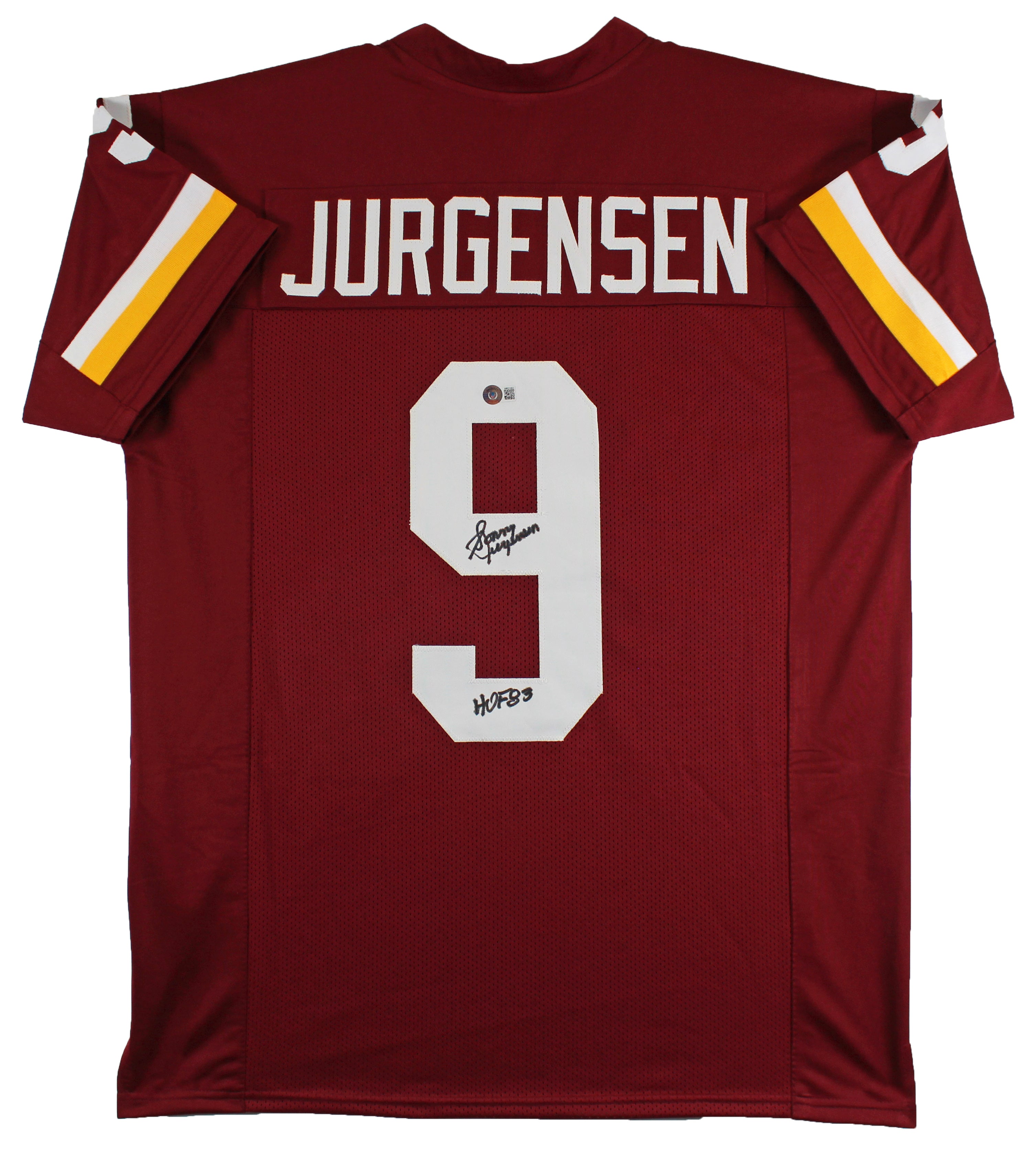 Sonny Jurgensen "HOF 83" Authentic Signed Maroon Pro Style Jersey BAS Witnessed