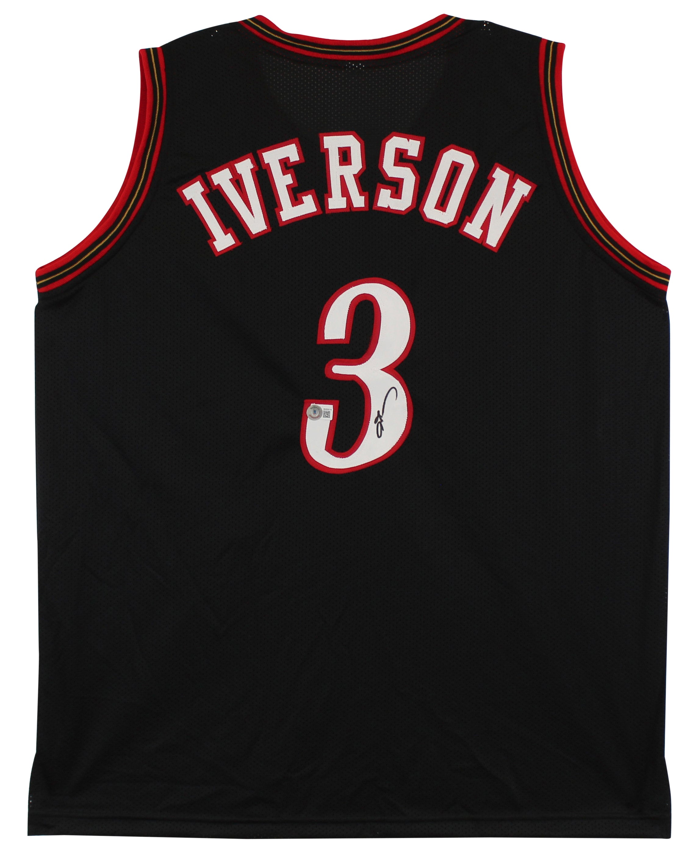 Allen Iverson Authentic Signed Black Pro Style Jersey Autographed BAS