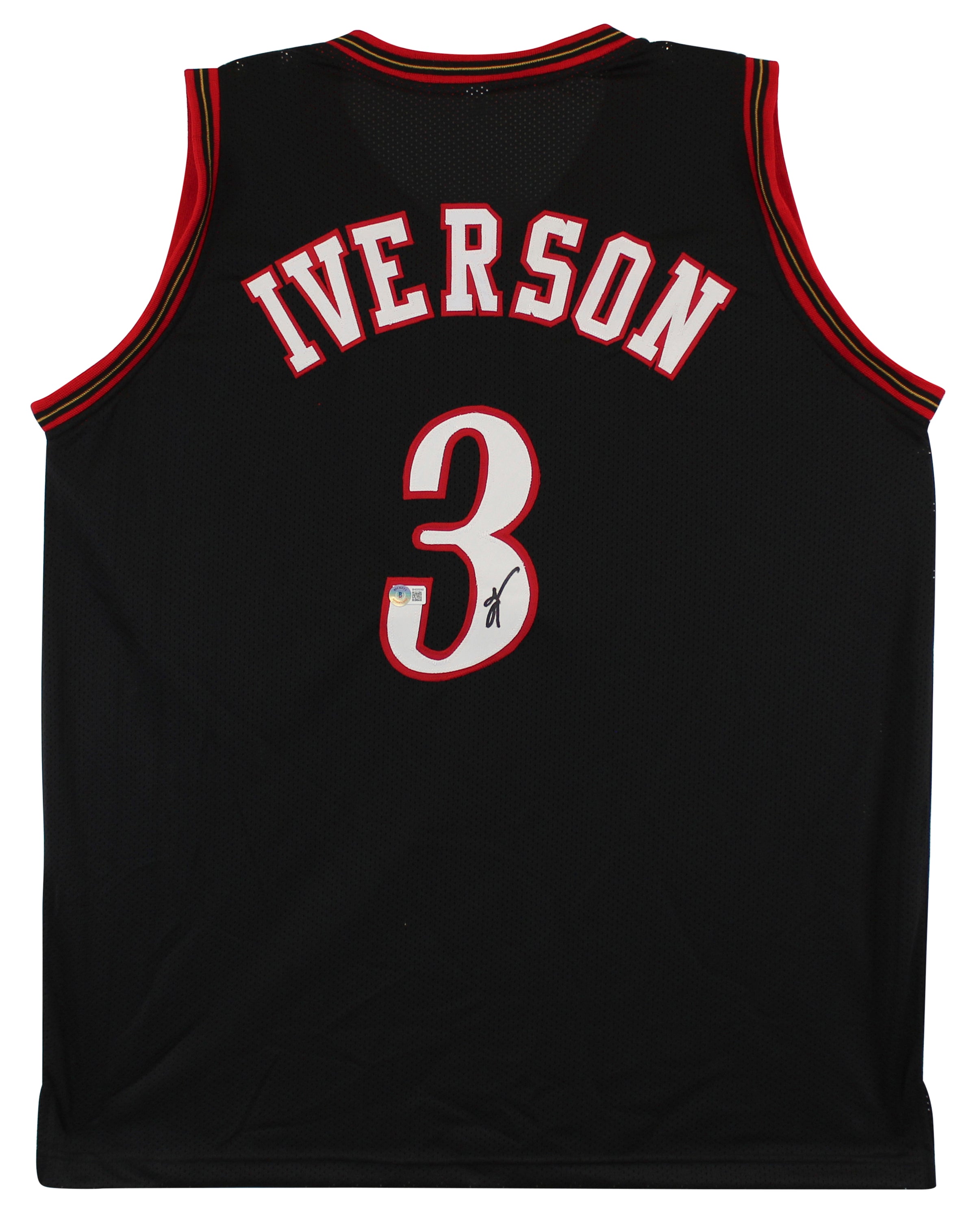 Allen Iverson Authentic Signed The Answer Black Pro Style Jersey BAS