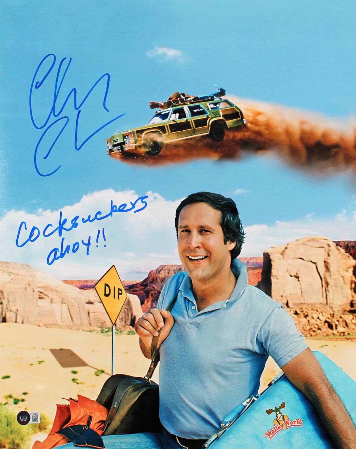 Chevy Chase Vacation "Ahoy!!" Authentic Signed 16x20 Photo BAS Witness #BY03526