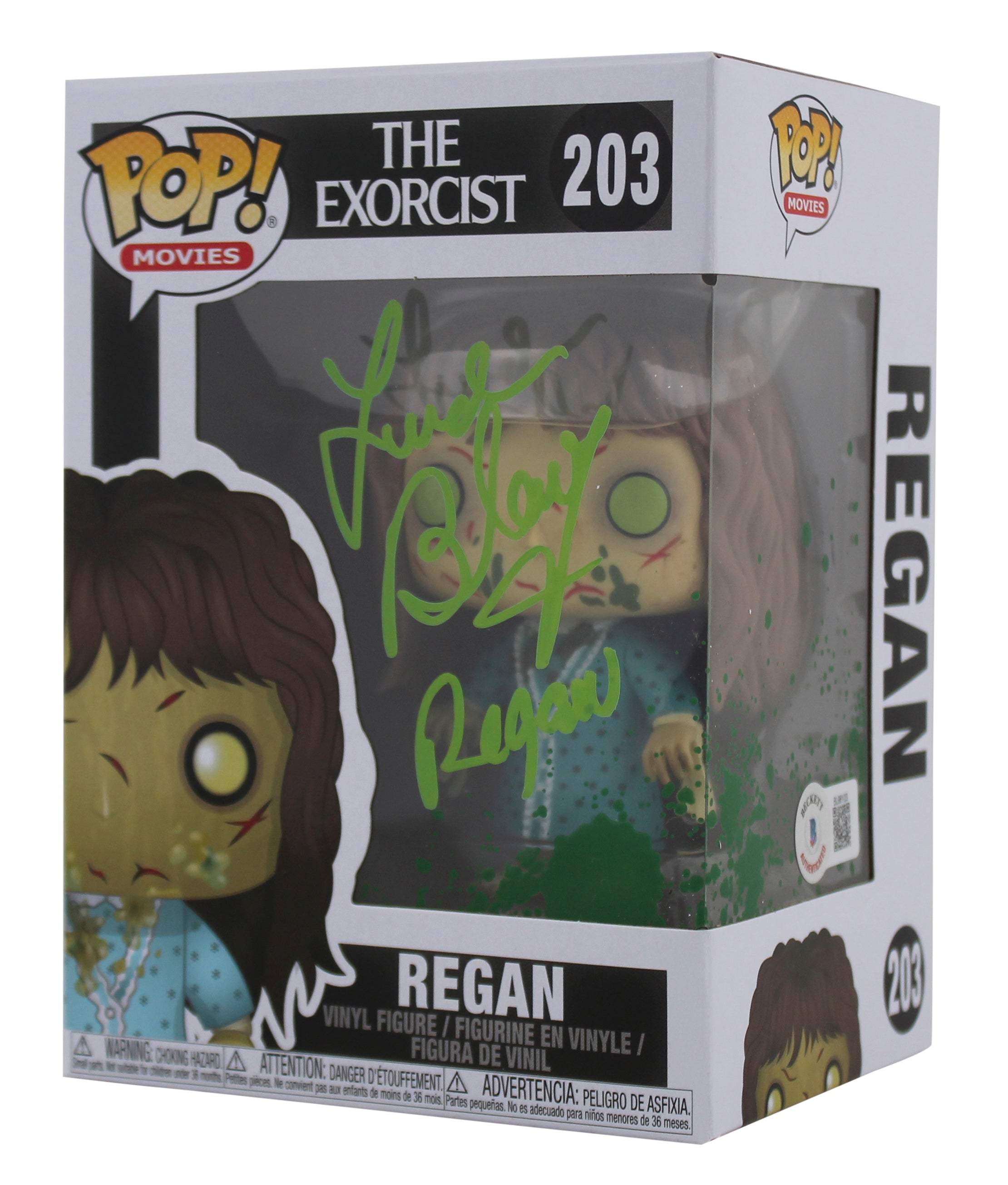 Linda Blair The Exorcist "Regan" Signed Funko Pop Vinyl Figure w/ Green Sig BAS