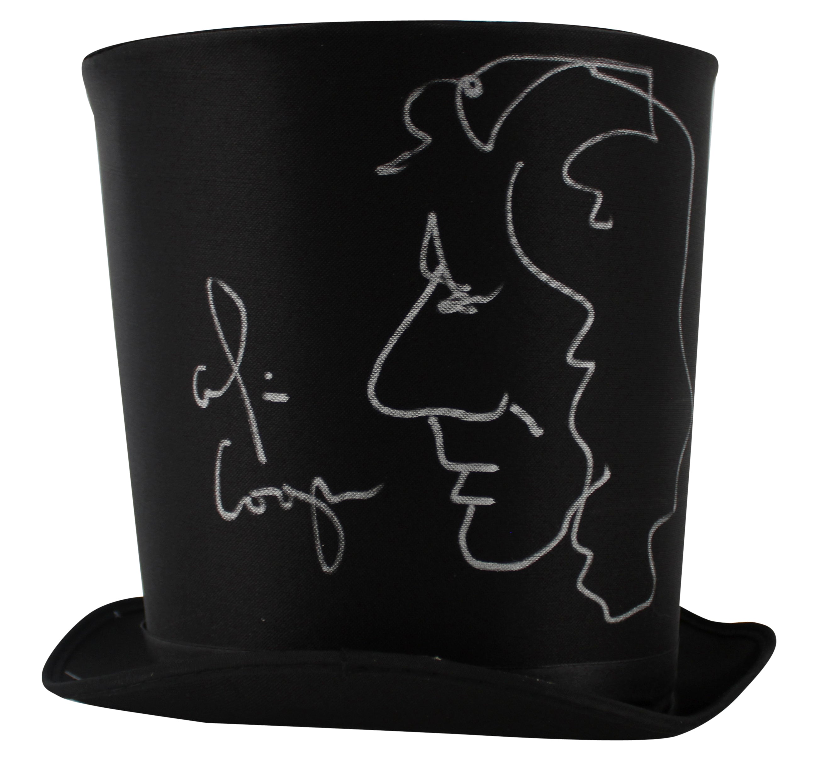 Alice Cooper Authentic Signed Top Hat w/ Self Portrait Sketch BAS Witnessed