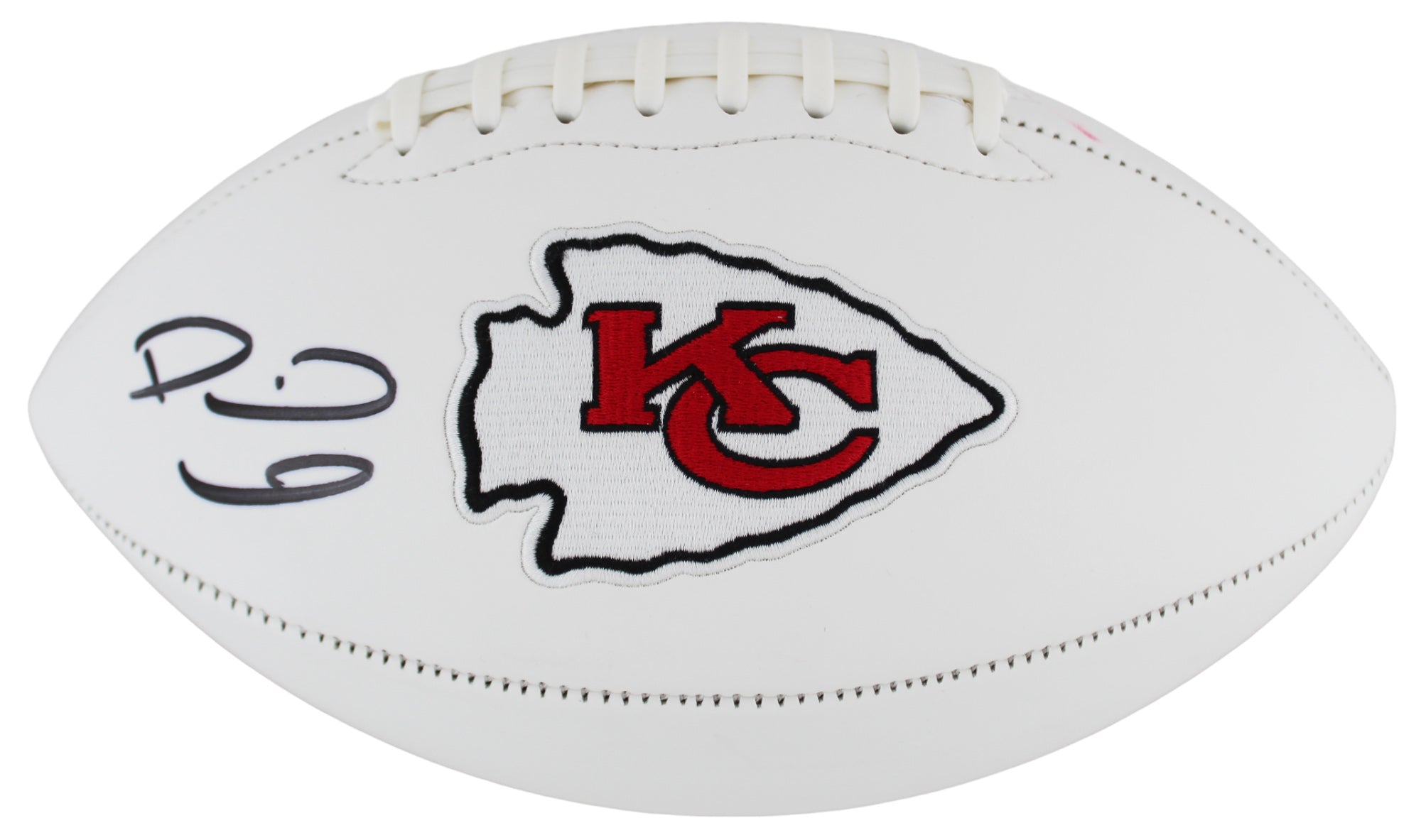 Chiefs Patrick Mahomes Authentic Signed White Panel Logo Football BAS #AC26706