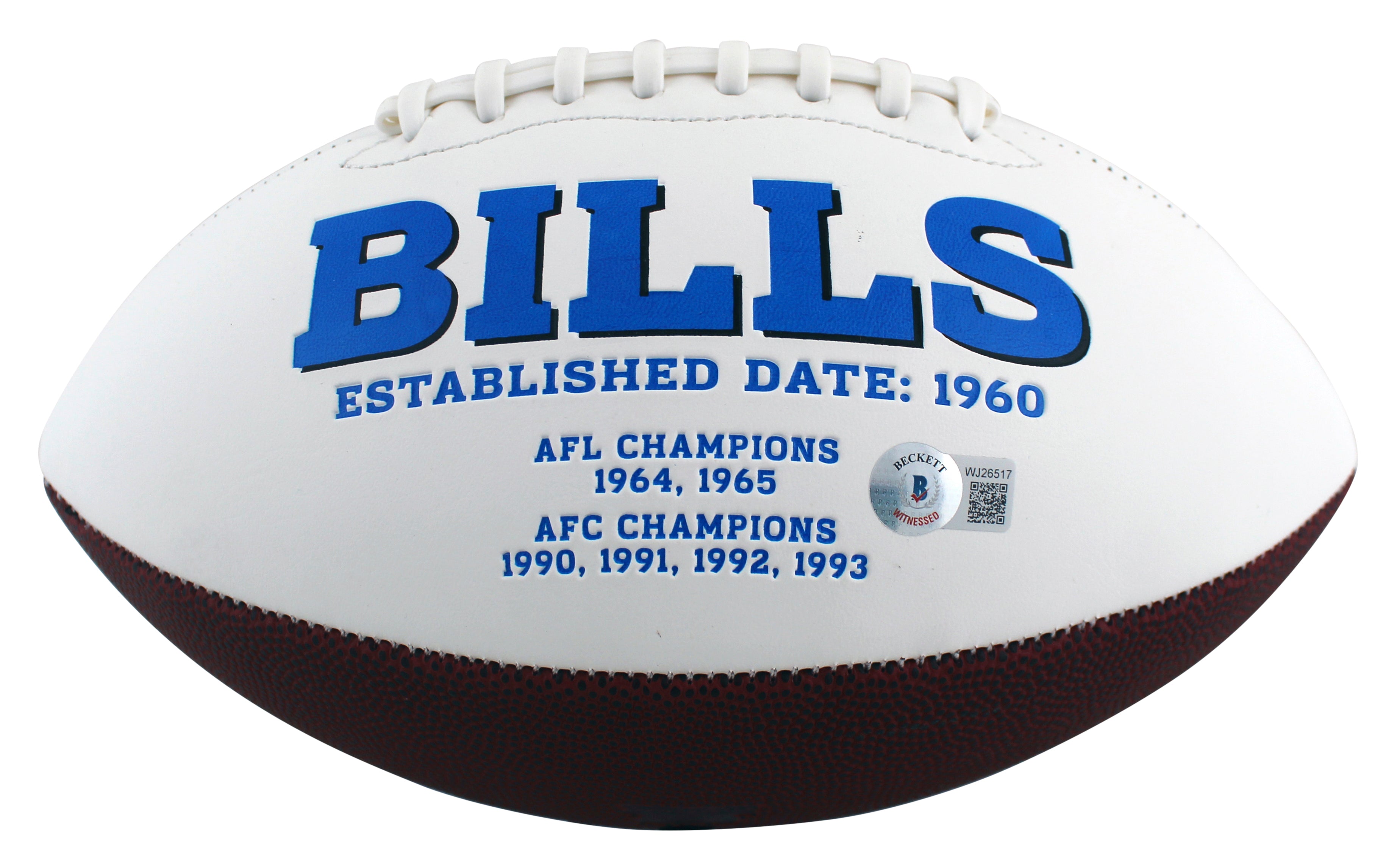 Bills Stefon Diggs Authentic Signed White Panel Logo Football BAS Witnessed