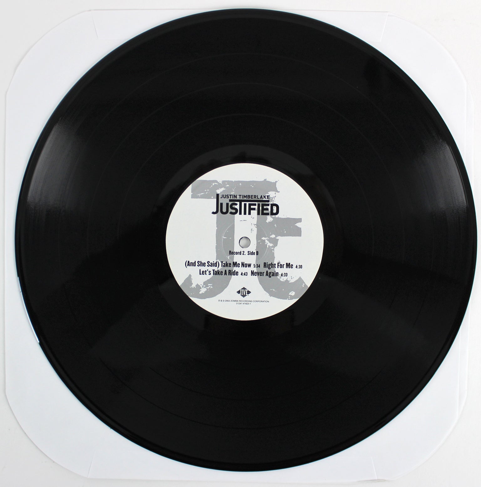 Justin Timberlake Authentic Signed Justified Album Cover W/ Vinyl BAS #C87060