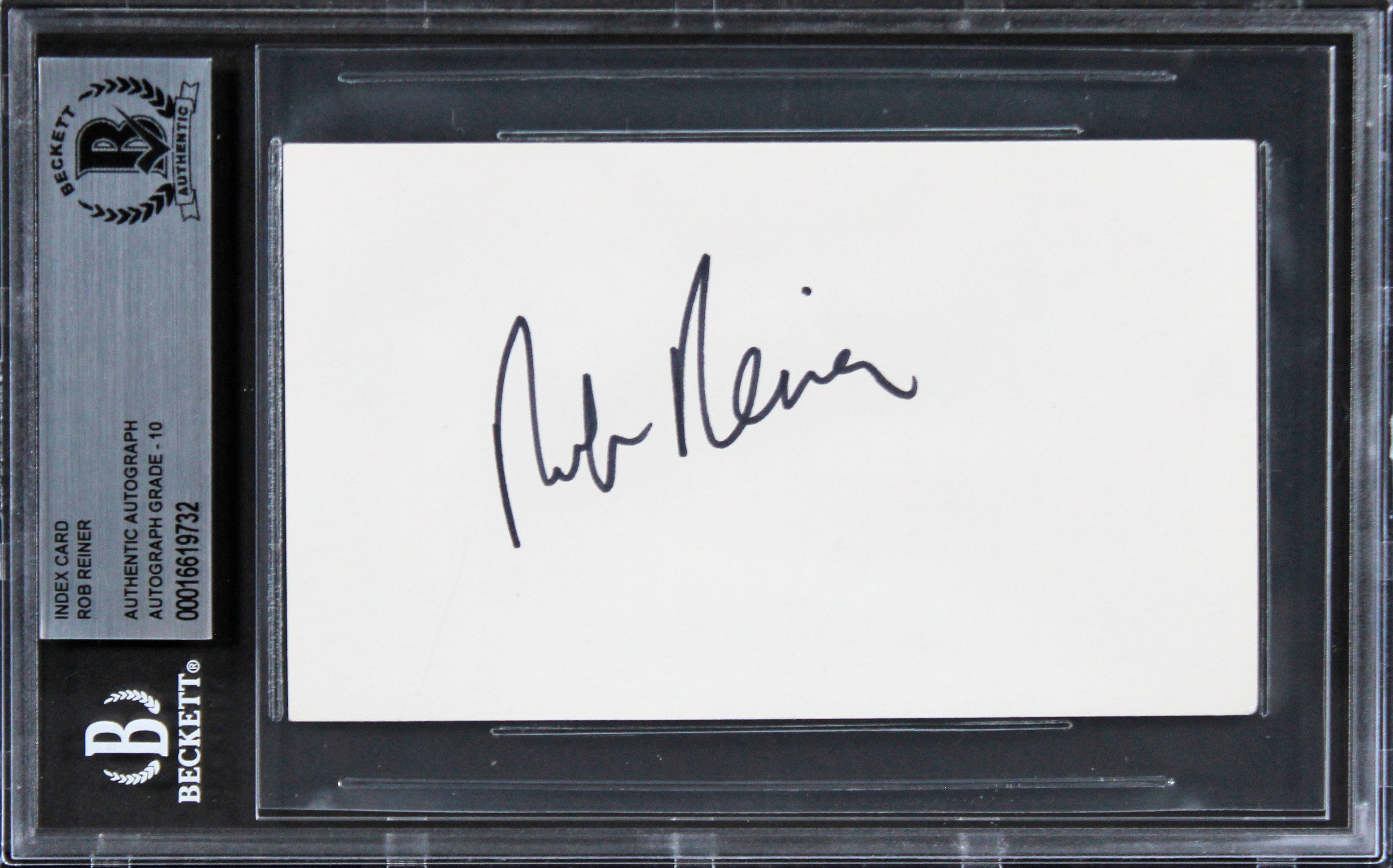 Rob Reiner The Princess Bride Signed 3x5 Index Card Auto Graded 10! BAS Slabbed