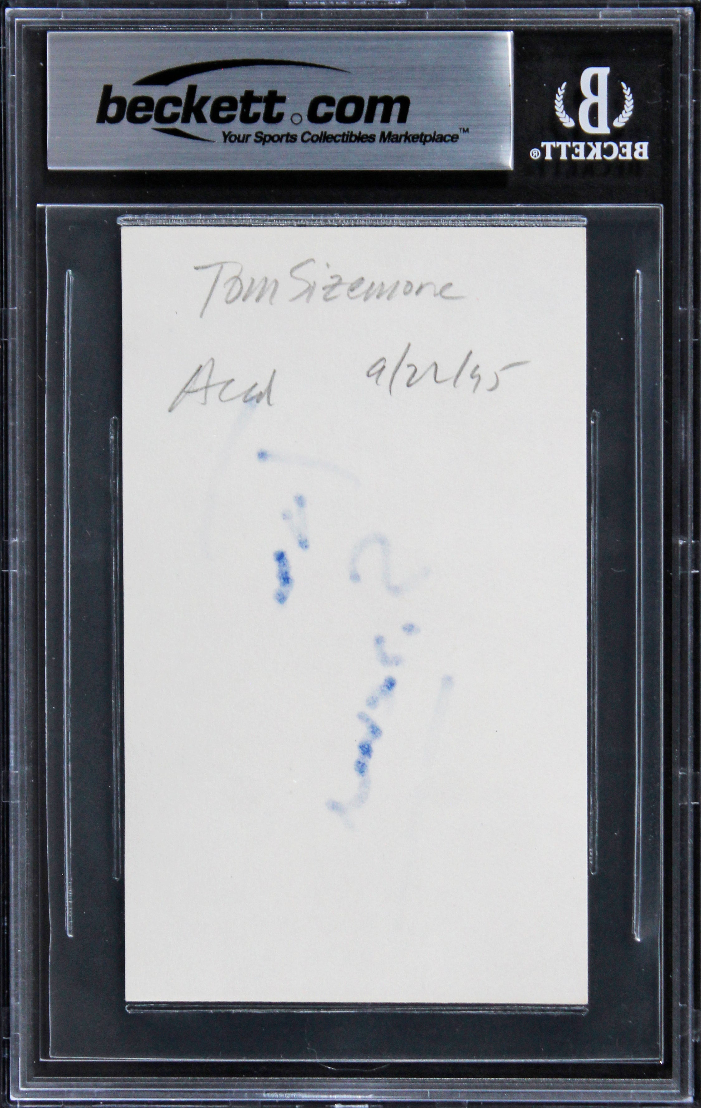 Tom Sizemore Saving Private Ryan Signed 3x5 Index Card Auto 10! BAS Slabbed