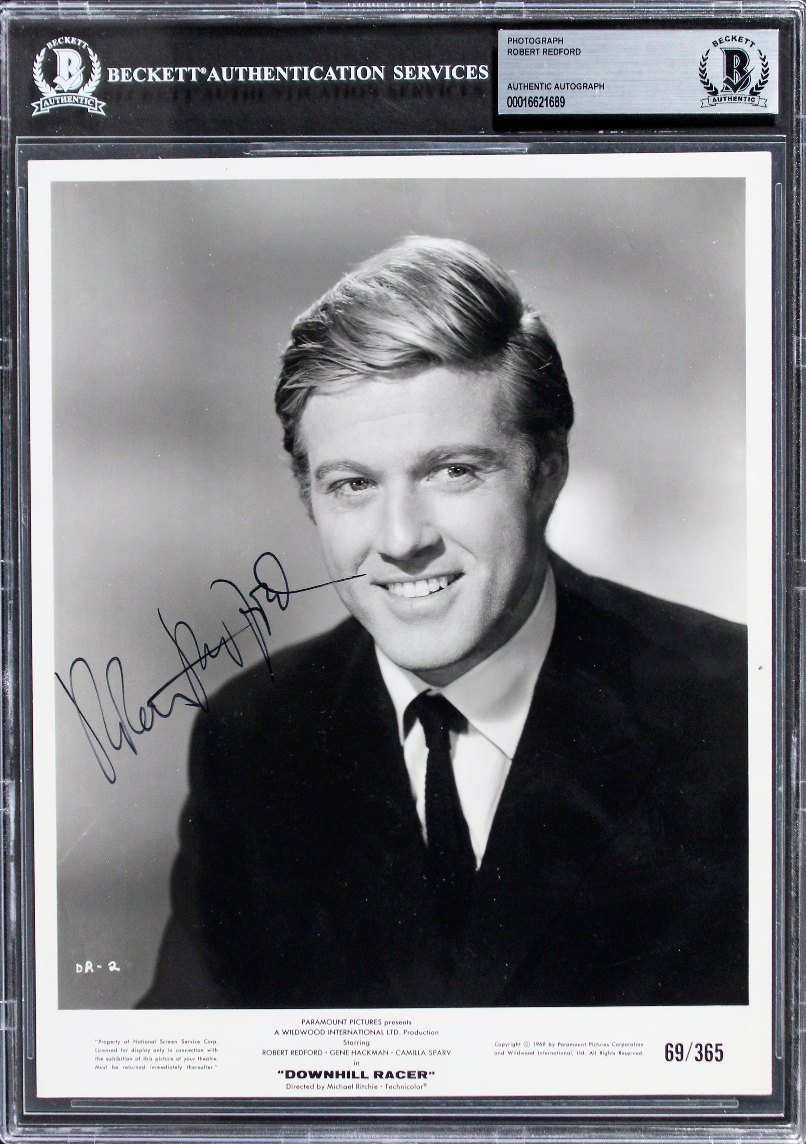Robert Redford Downhill Racer Authentic Signed 8x10 Promo Photo BAS Slabbed