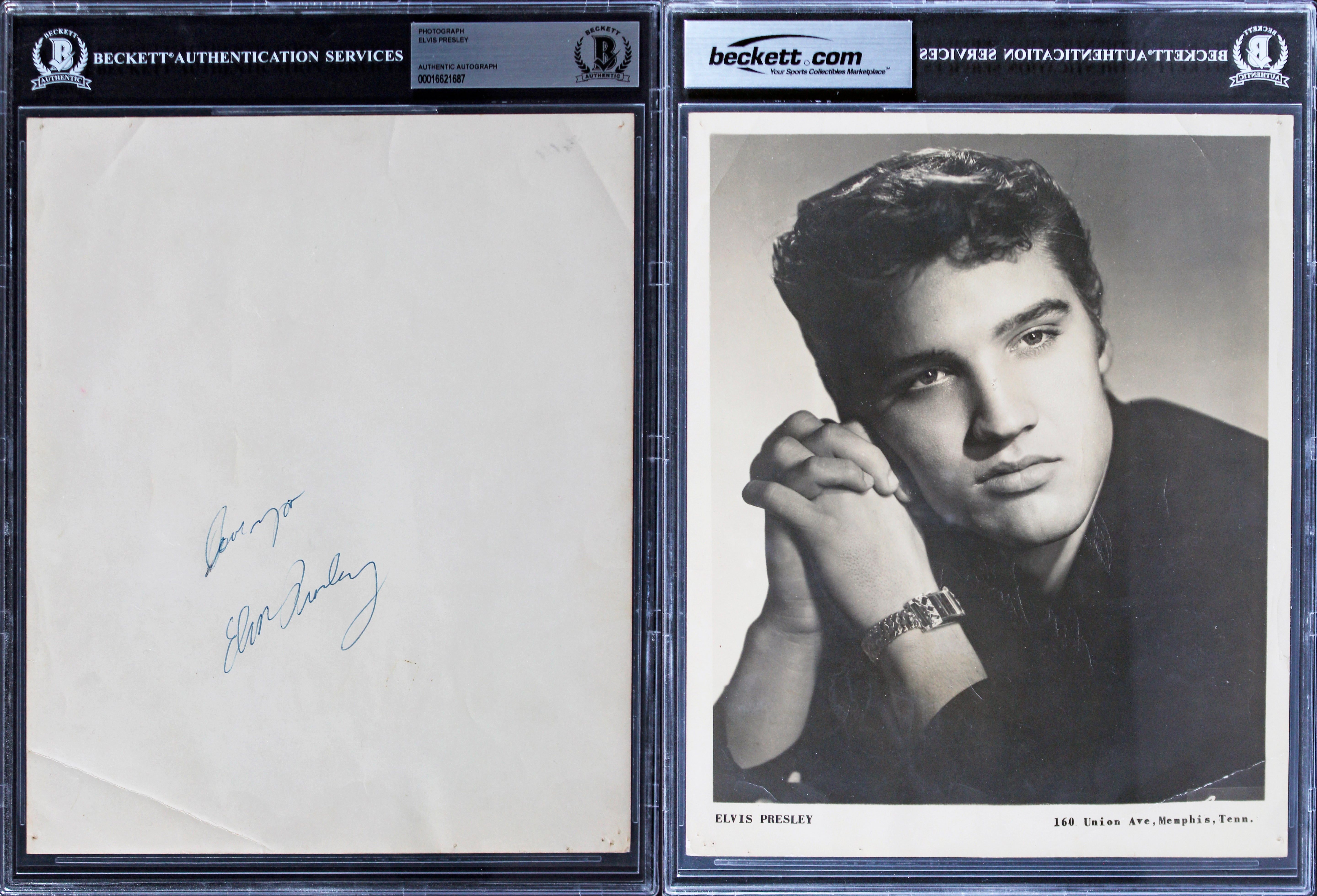 Elvis Presley Love Ya Authentic Signed 8x10 Photo Autographed BAS Slabbed