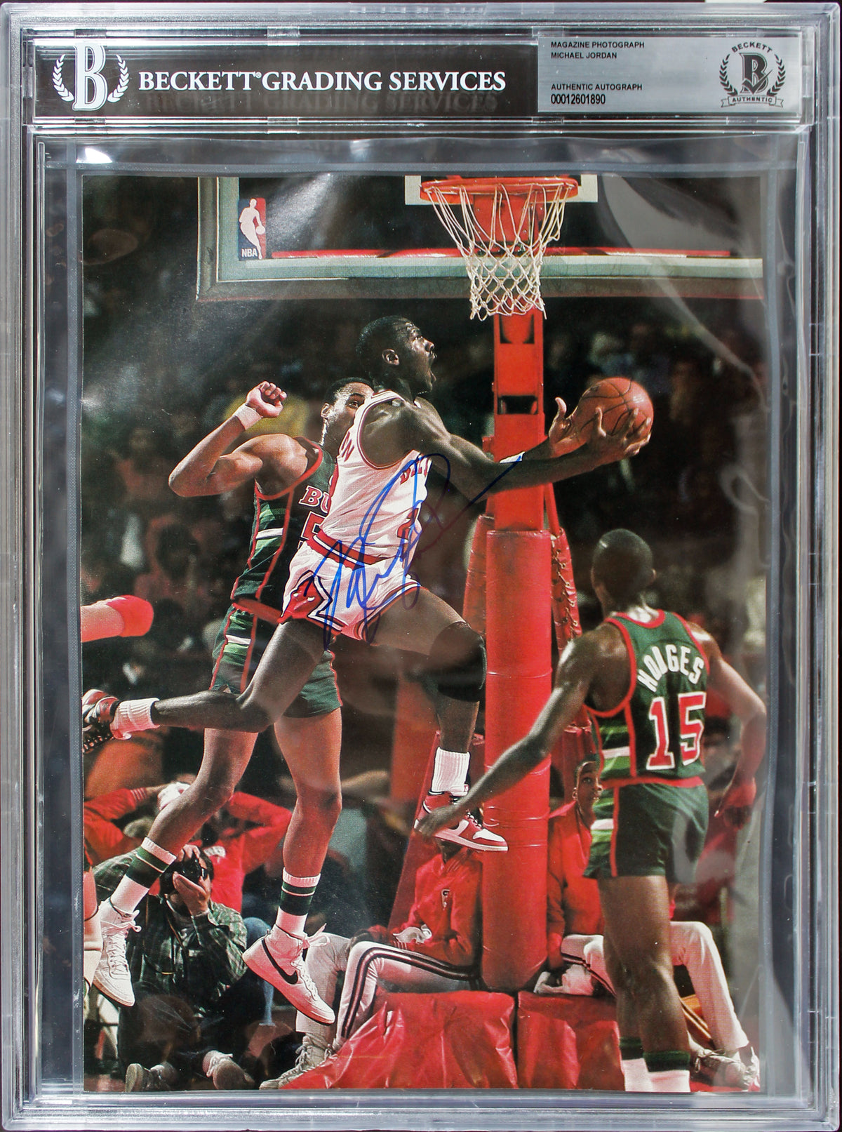 Bulls Michael Jordan Authentic Signed 8x11 Magazine Page Photo BAS Slabbed
