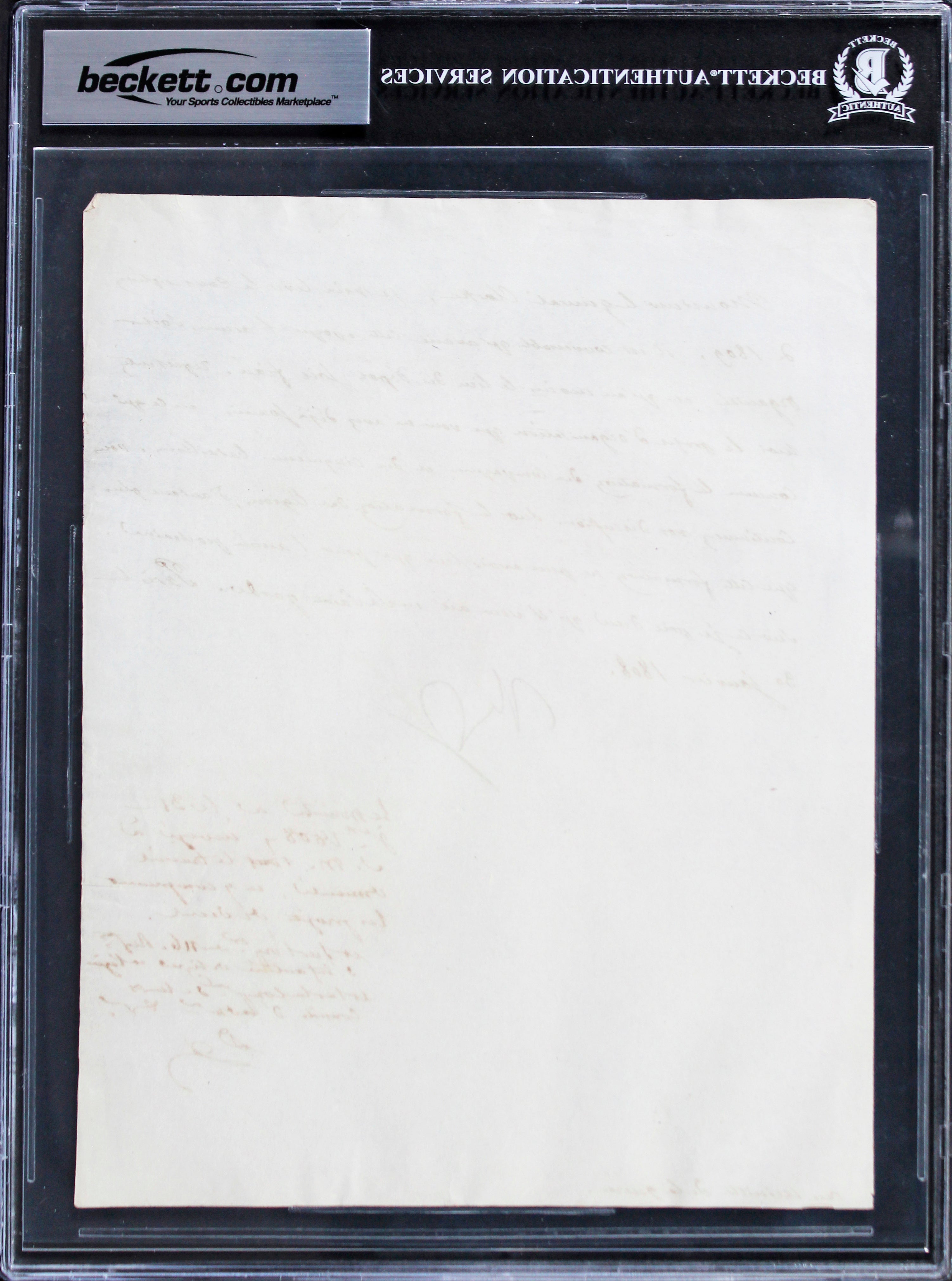 Napoleon Bonaparte Authentic Signed 7.25x9.75 1808 Letter BAS Slabbed