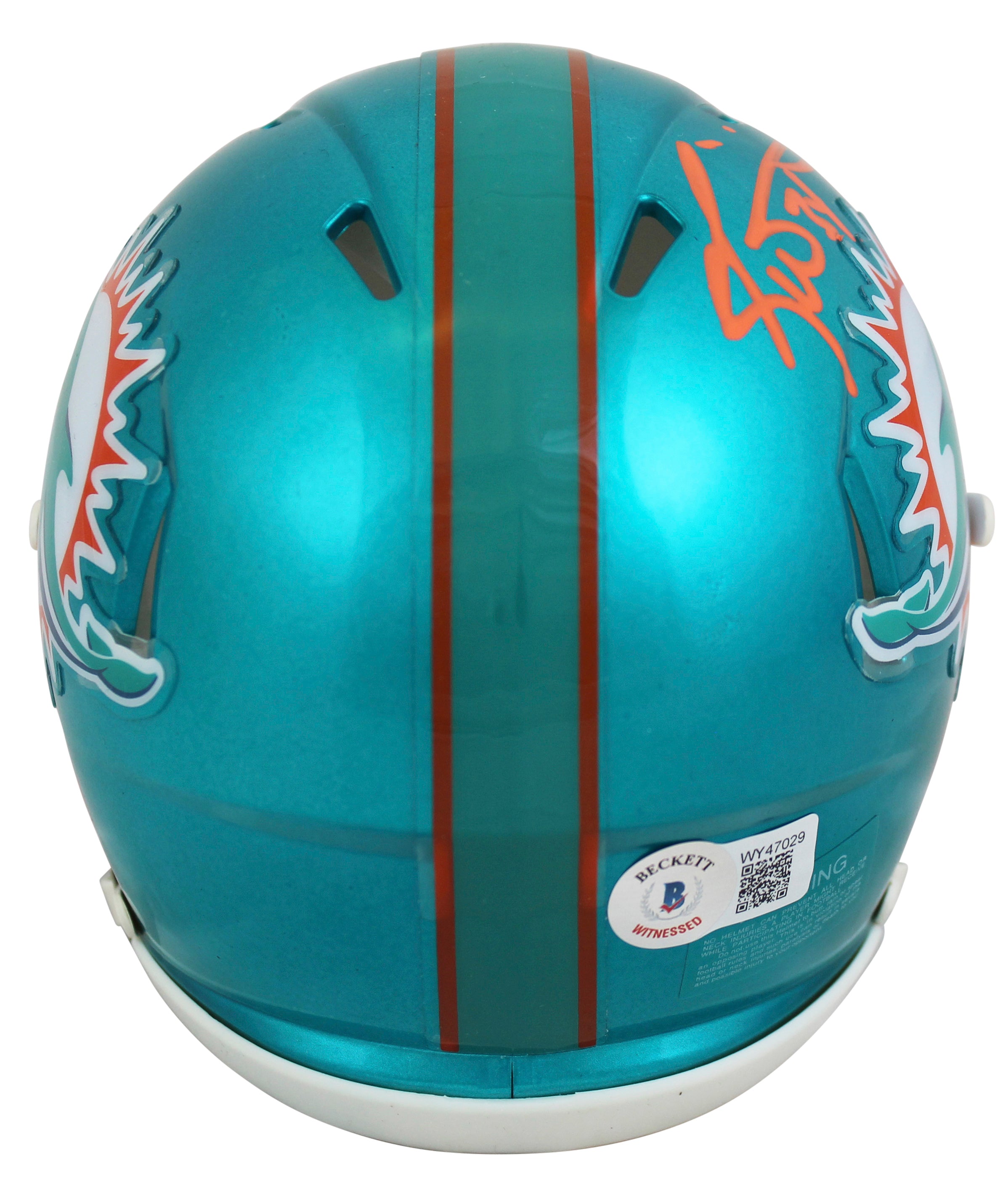 Dolphins Ricky Williams "SWE" Signed Flash Speed Mini Helmet BAS Witnessed