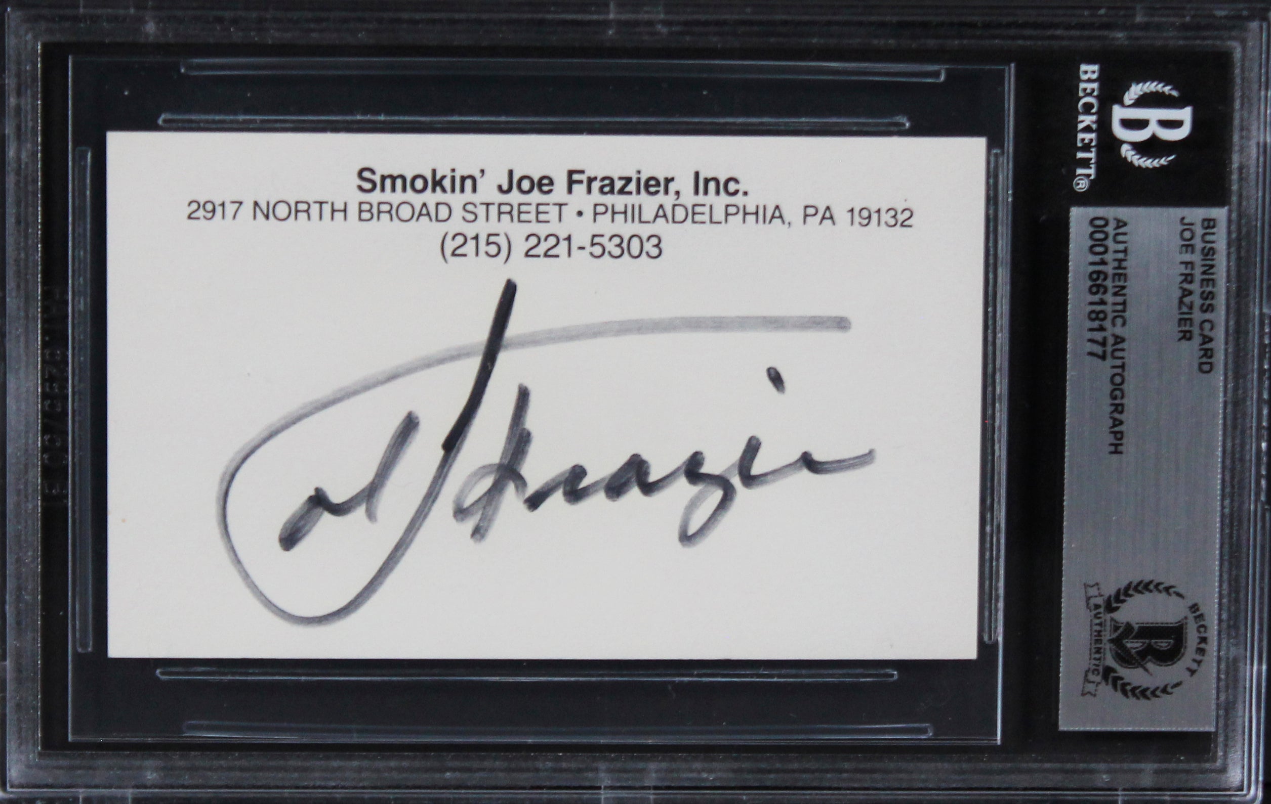 Boxing Joe Fraizer Authentic Signed Business Card Autographed BAS Slabbed 2