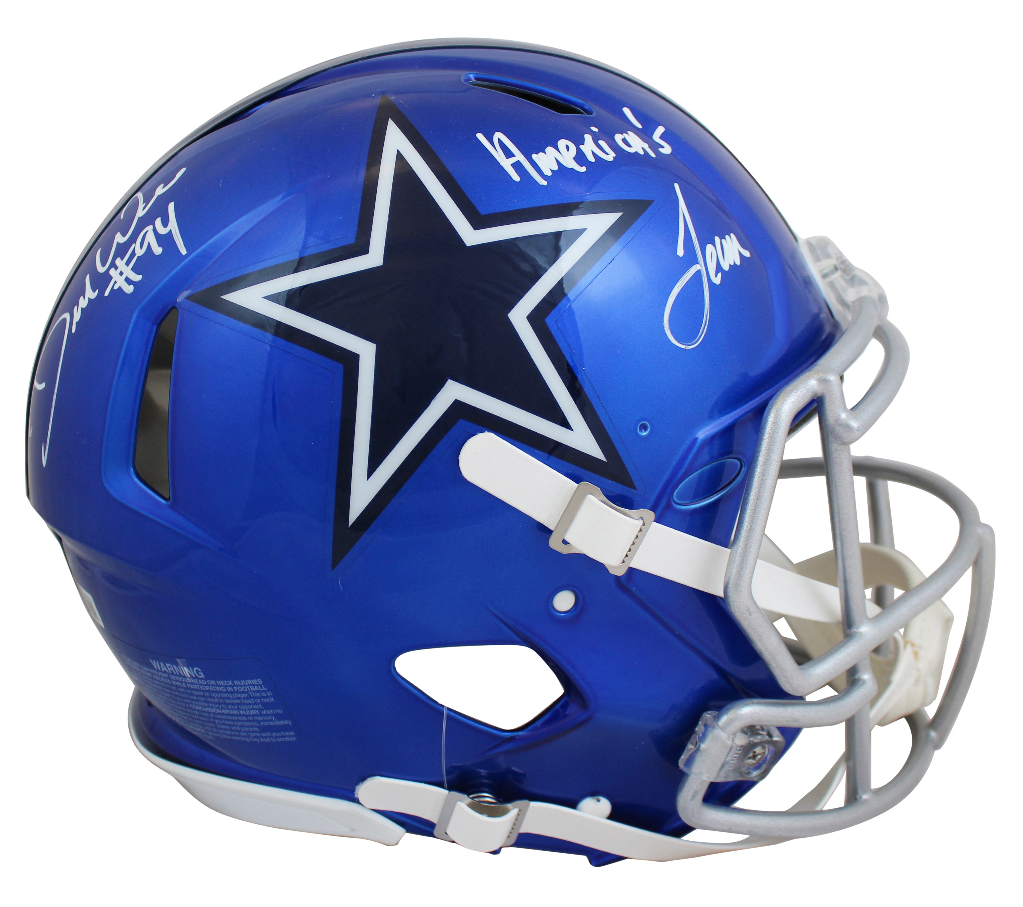 Cowboys DeMarcus Ware "America's Team" Signed Flash F/S Speed Proline Helmet BAS