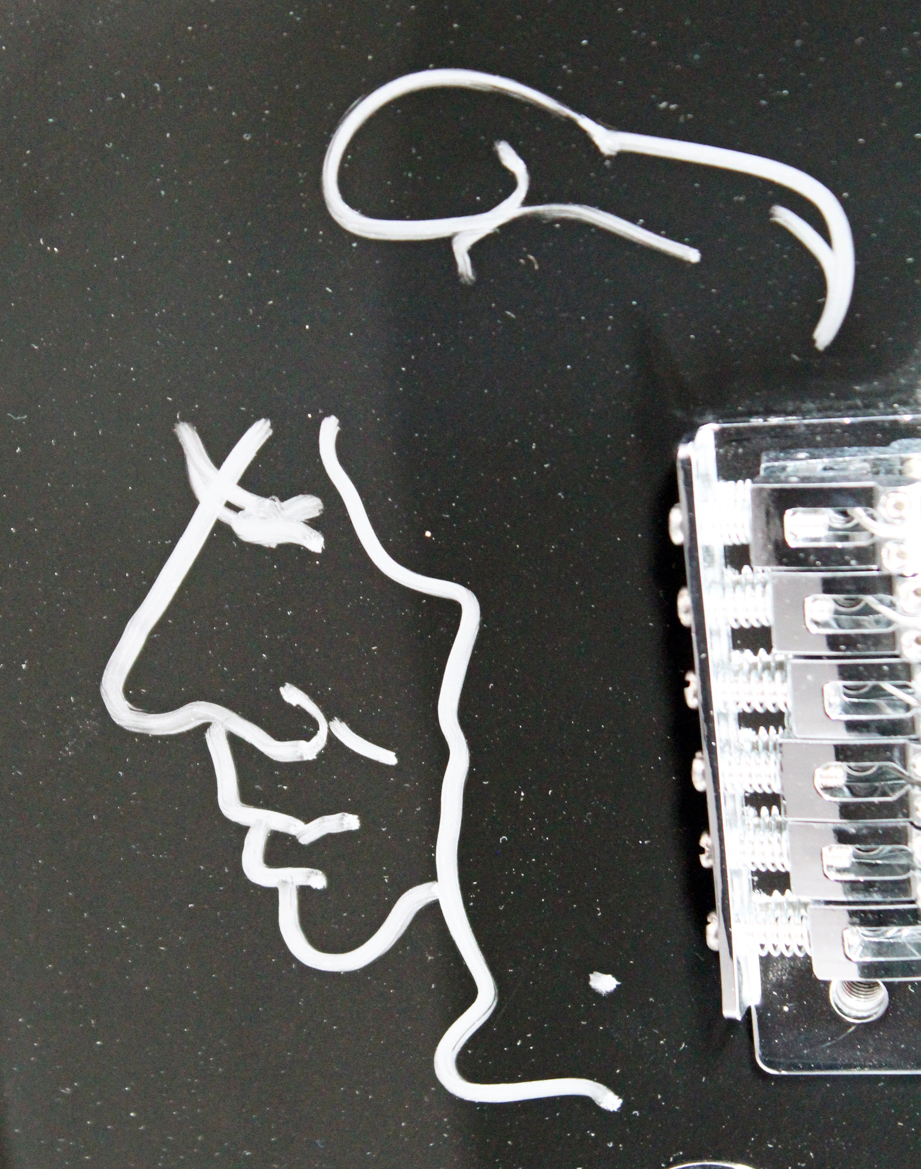 Alice Cooper Signed Black Electric Guitar w/ Self Portrait Sketch BAS Witnessed