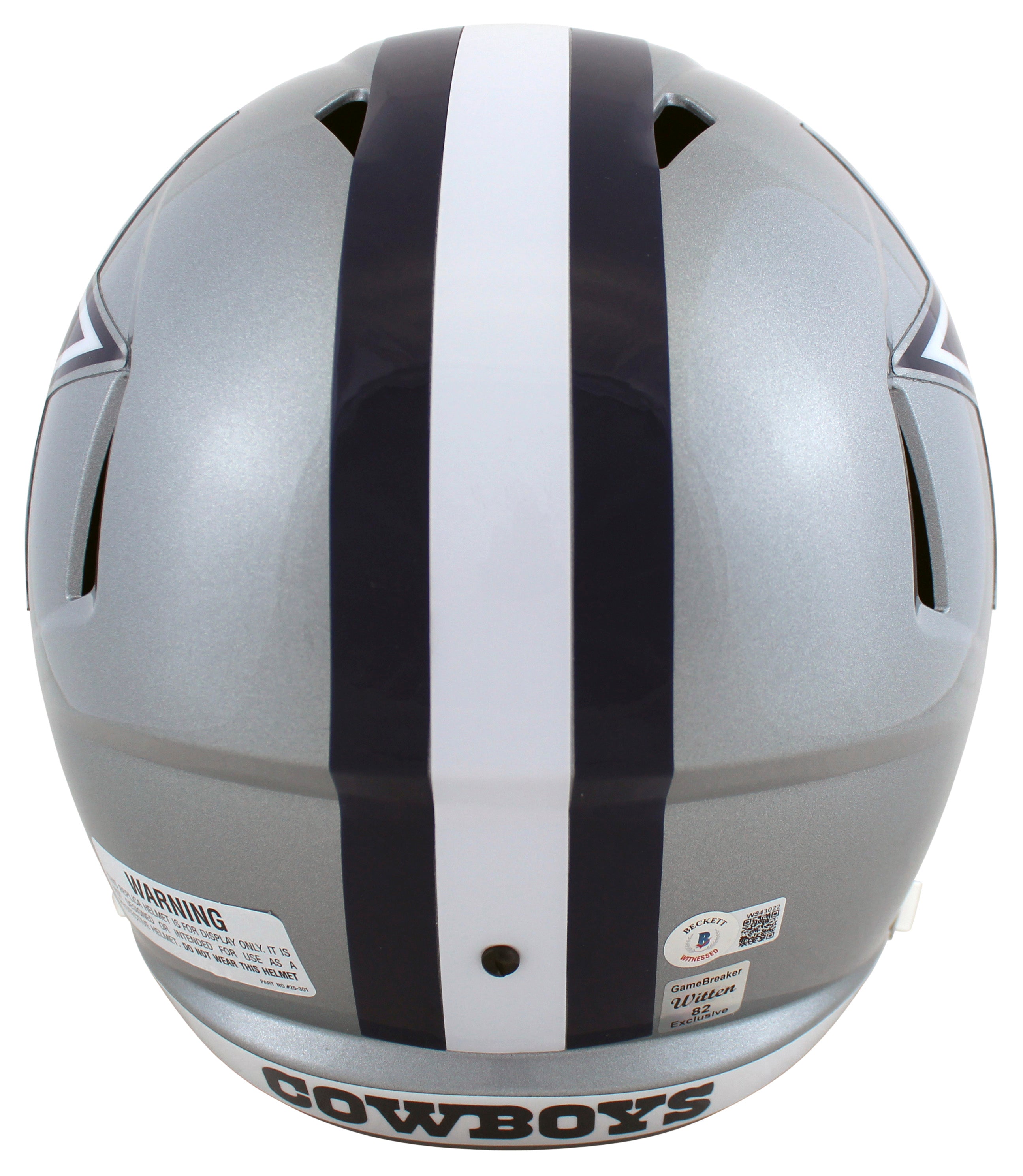 Cowboys Jason Witten Signed Silver Full Size Speed Rep Helmet BAS Witnessed