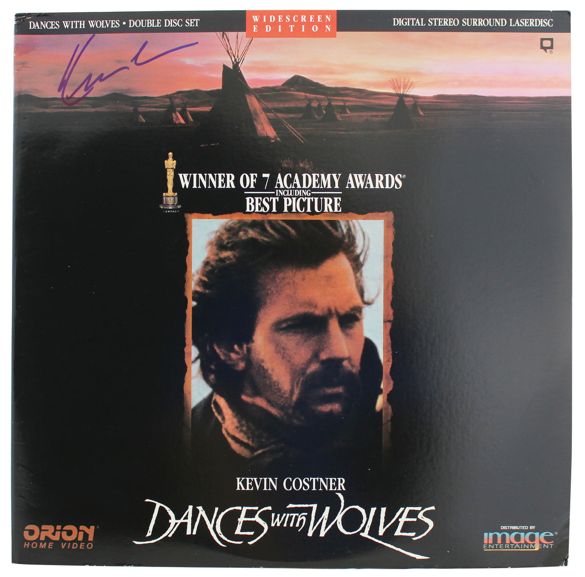 Kevin Costner Dances with Wolves Authentic Signed Laserdisc Cover BAS #BF88866