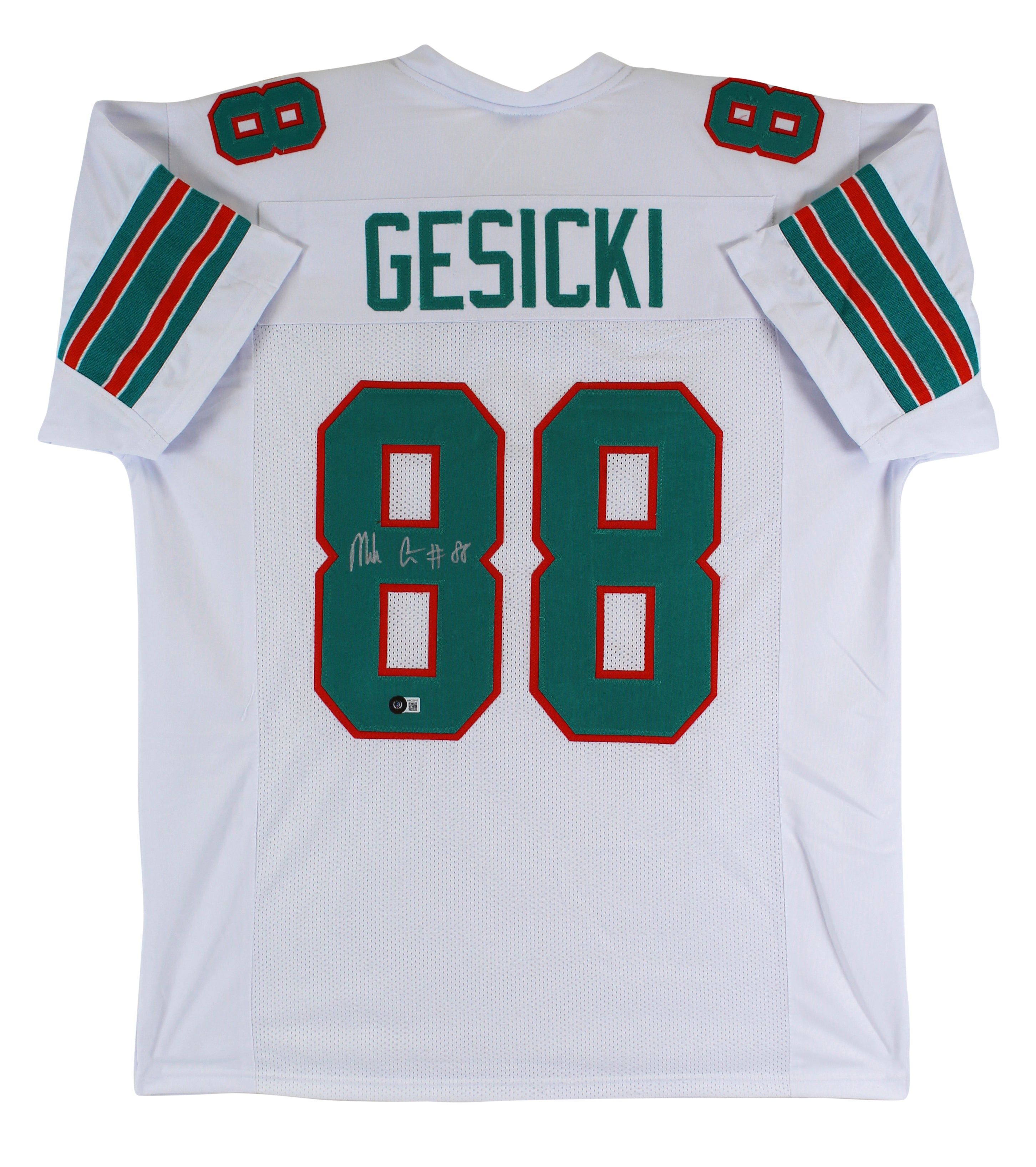 Mike Gesicki Authentic Signed White Pro Style Jersey Autographed BAS Witnessed