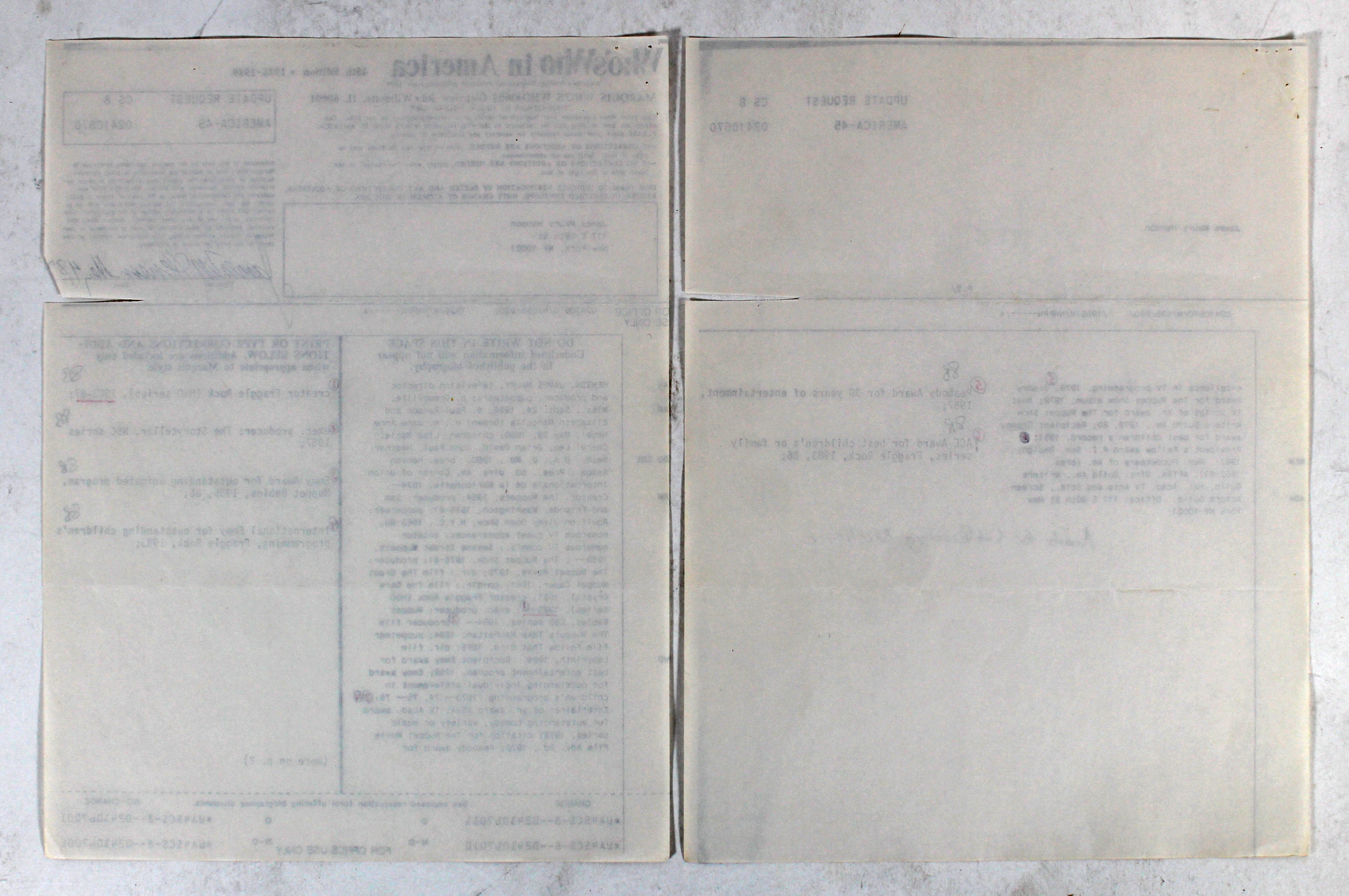 Jim Henson The Muppets Signed 8.5x11 Reference Sheet Document BAS #AB31378