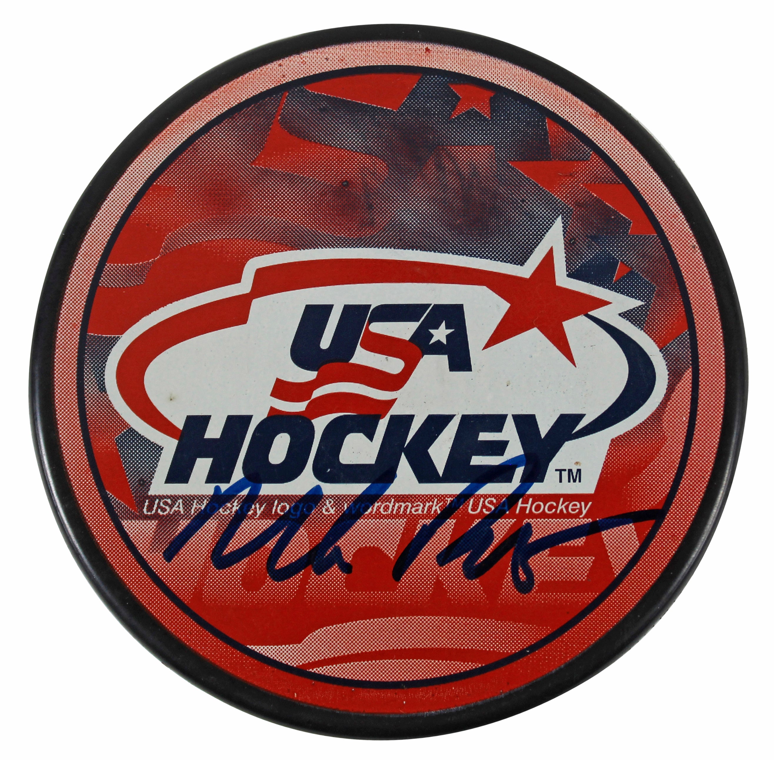 Rangers Mark Richter Authentic Signed Official USA Hockey Puck Steiner