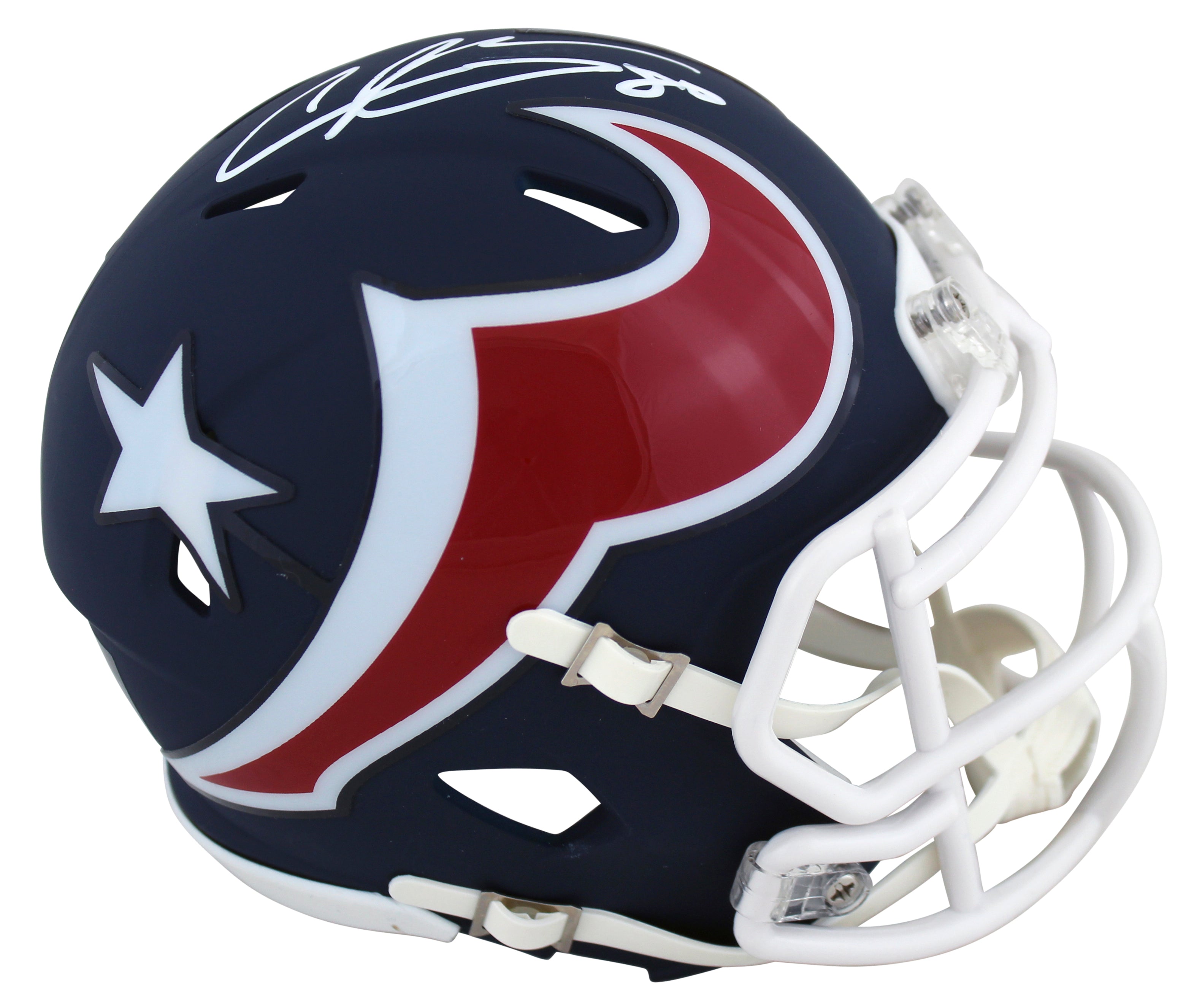 Texans Andre Johnson Authentic Signed AMP Speed Mini Helmet JSA Witness