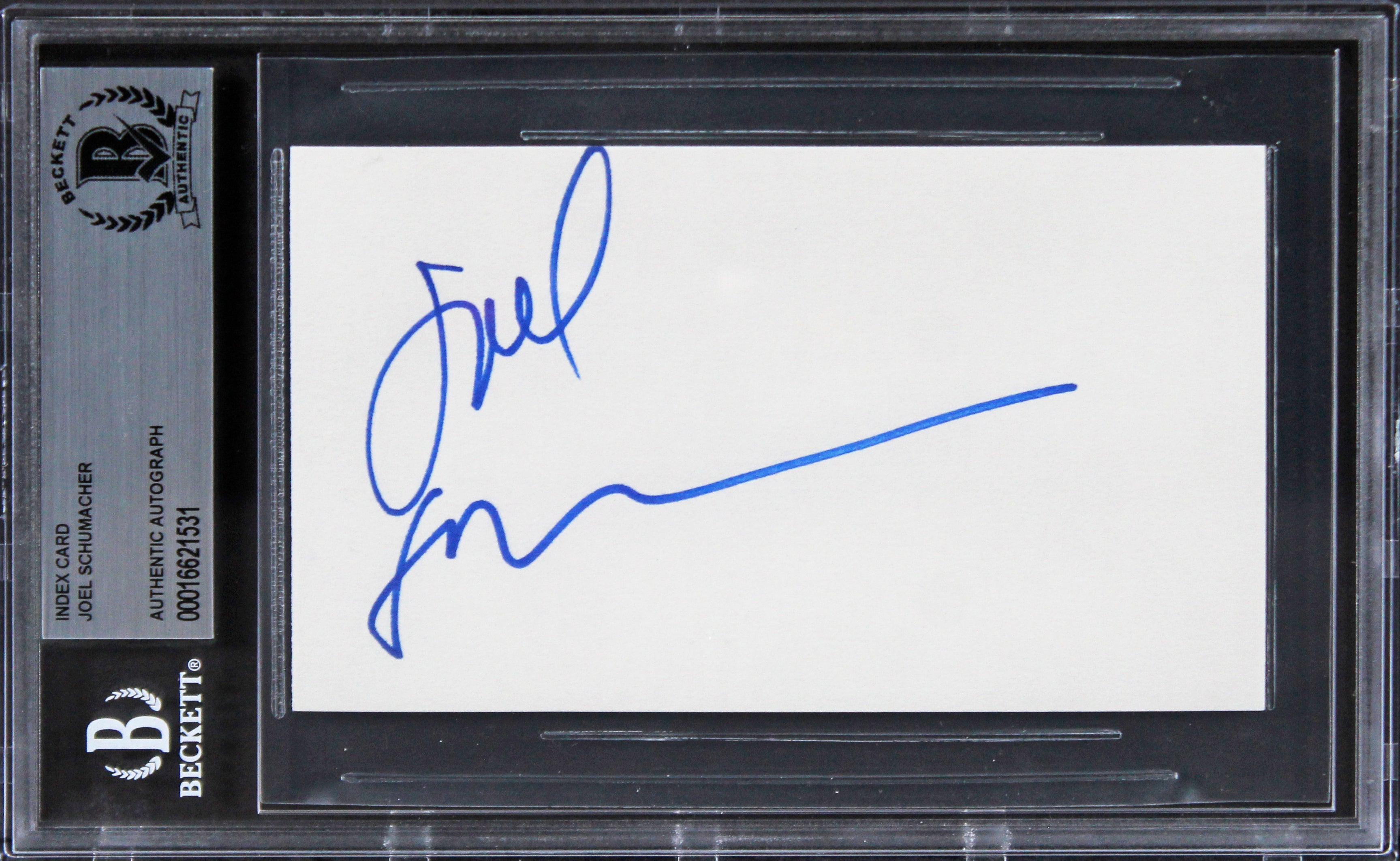 Joel Schumacher The Client Authentic Signed 3x5 Index Card BAS Slabbed 2