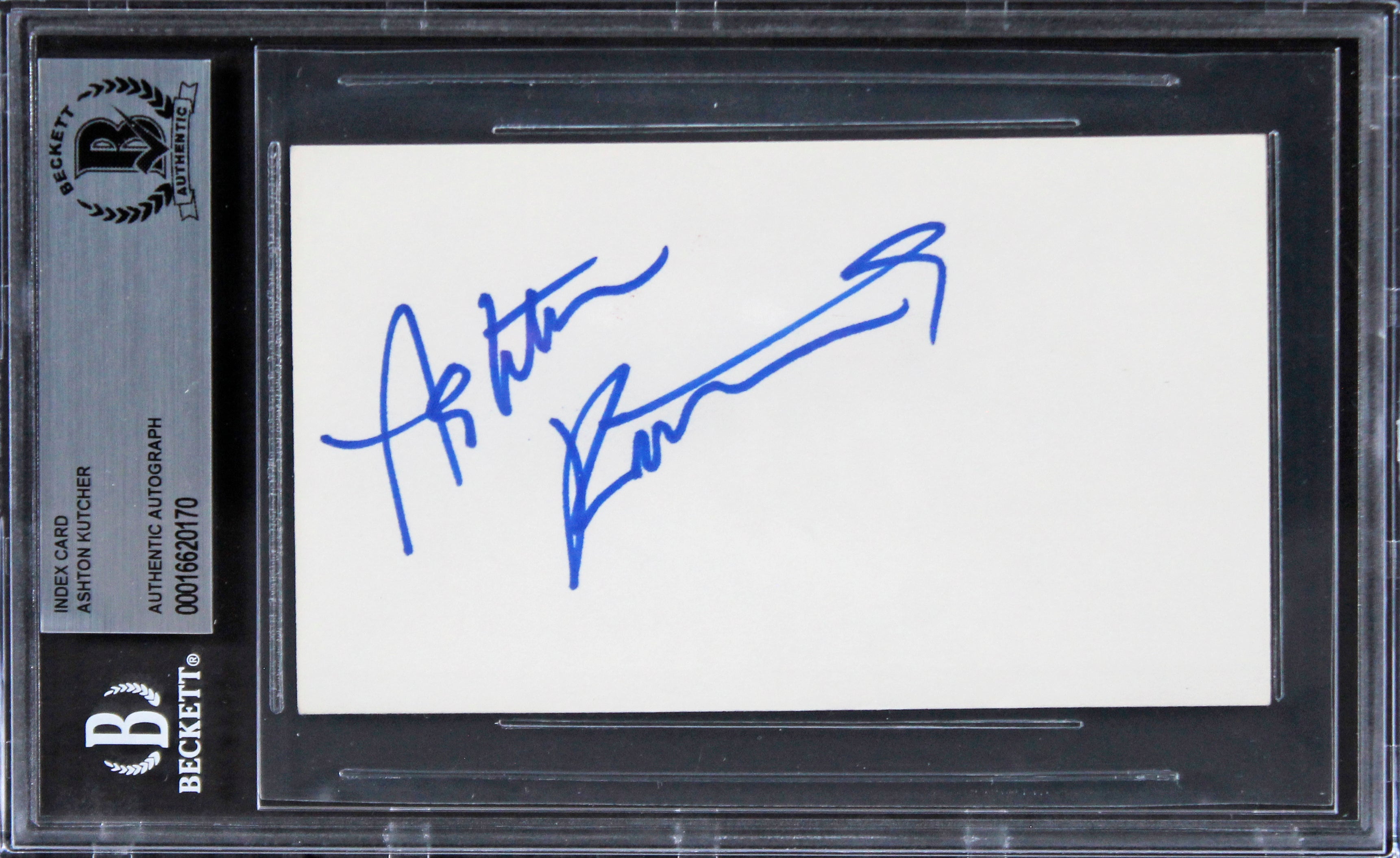 Ashton Kutcher That 70's Show Authentic Signed 3x5 Index Card BAS Slabbed 1