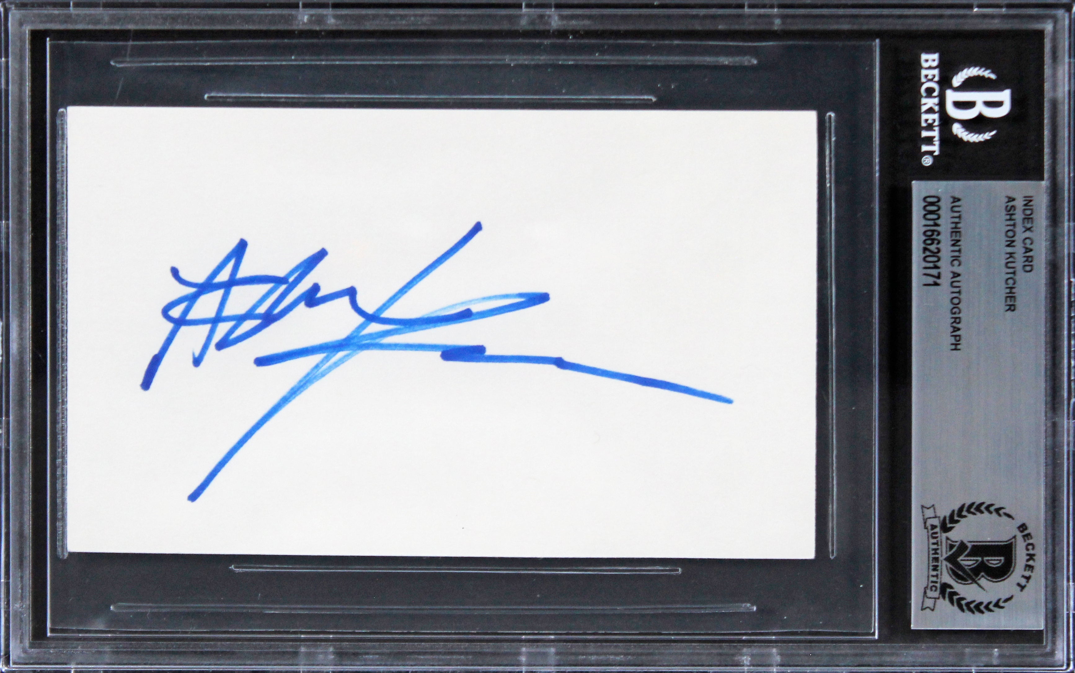 Ashton Kutcher That 70's Show Authentic Signed 3x5 Index Card BAS Slabbed 2