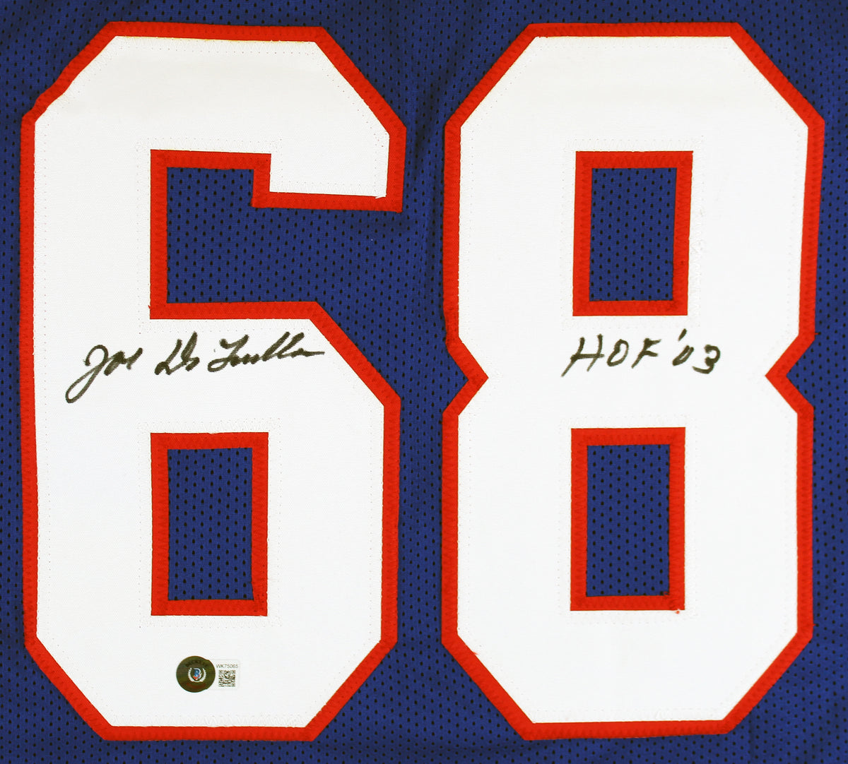 Joe DeLamielleure "HOF 03" Authentic Signed Blue Pro Style Jersey BAS Witnessed