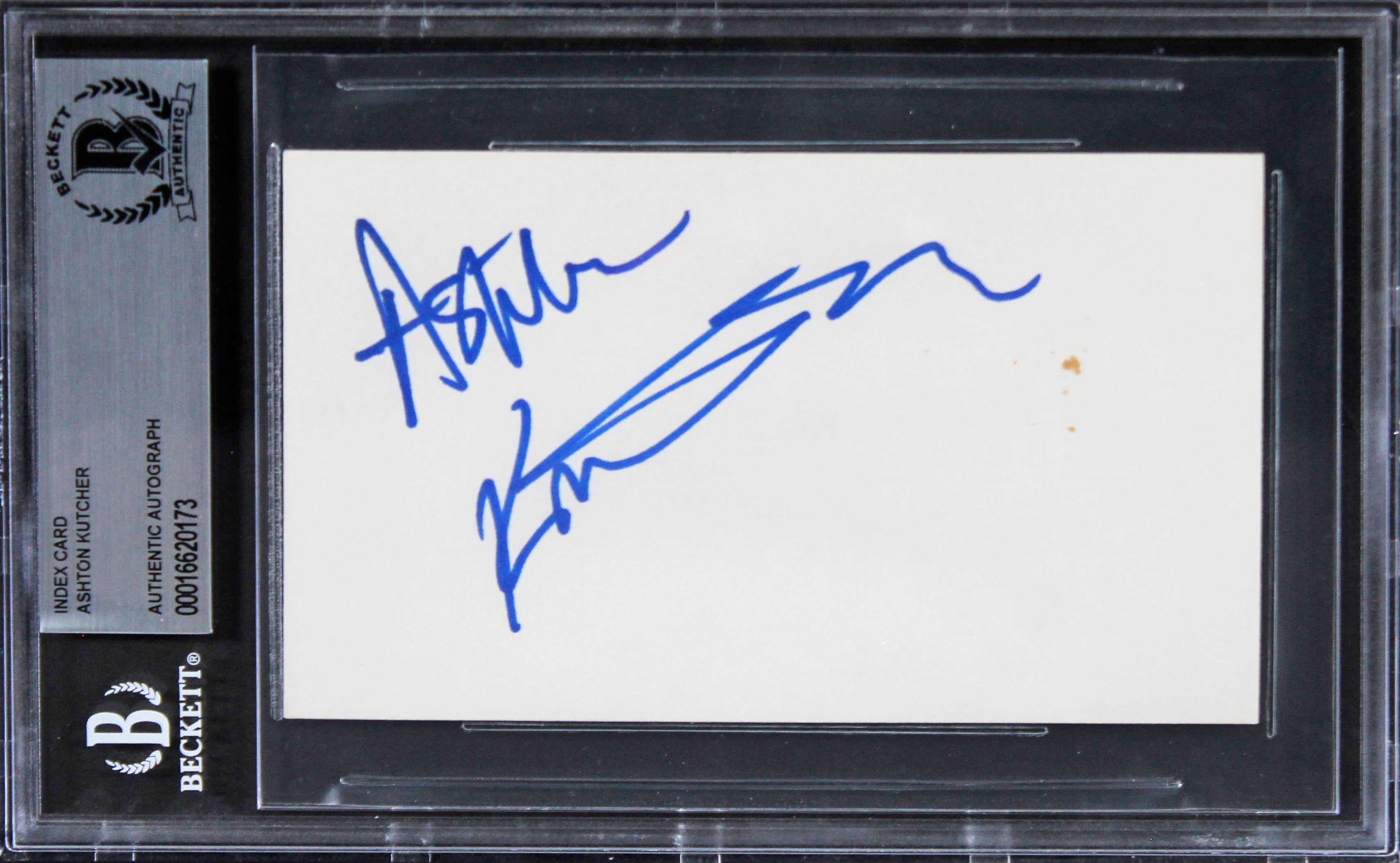 Ashton Kutcher That 70's Show Authentic Signed 3x5 Index Card BAS Slabbed 4