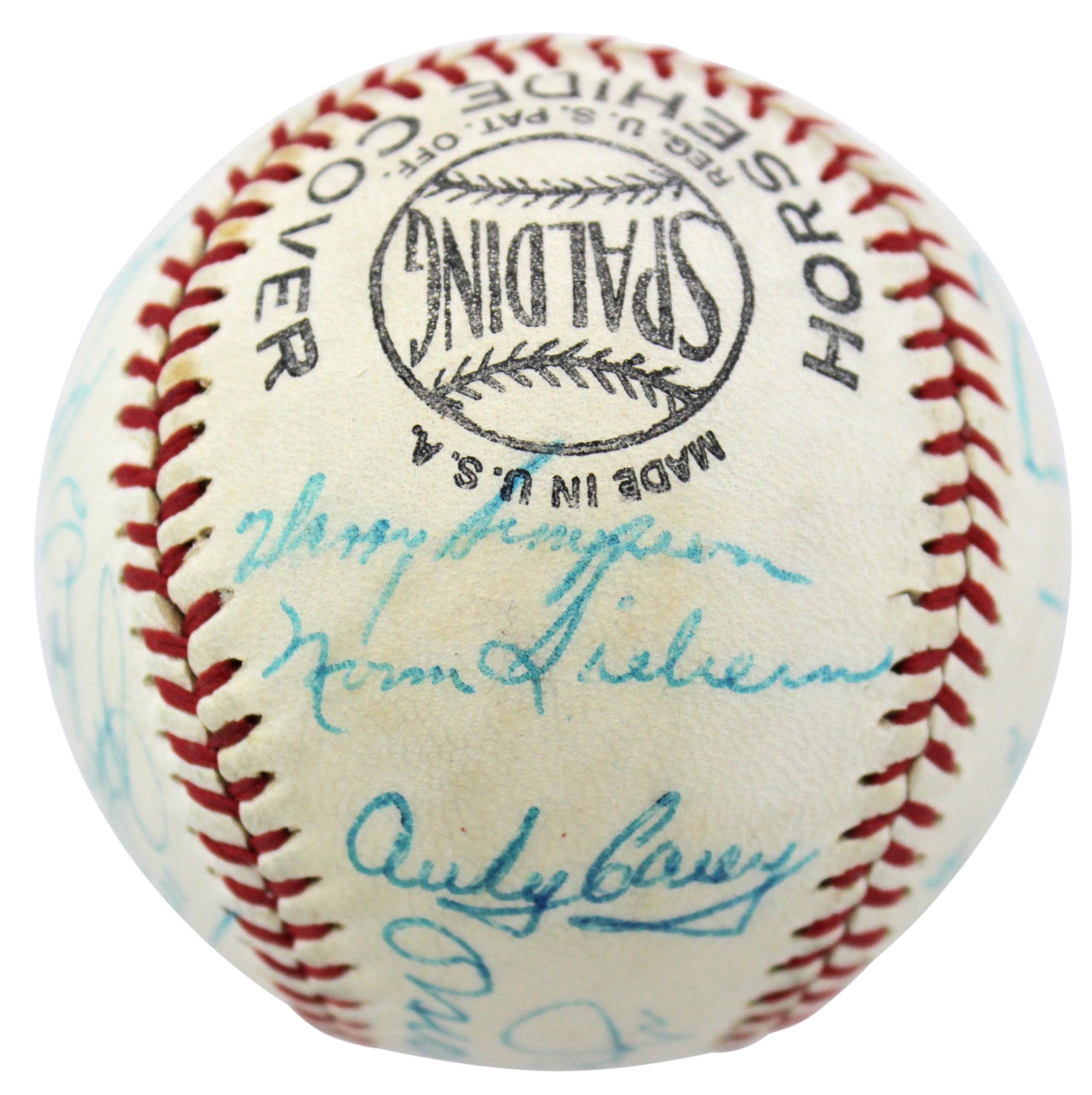 1958 Yankees Ws Champs (24) Berra, Slaughter, Larsen Signed Baseball PSA V02237
