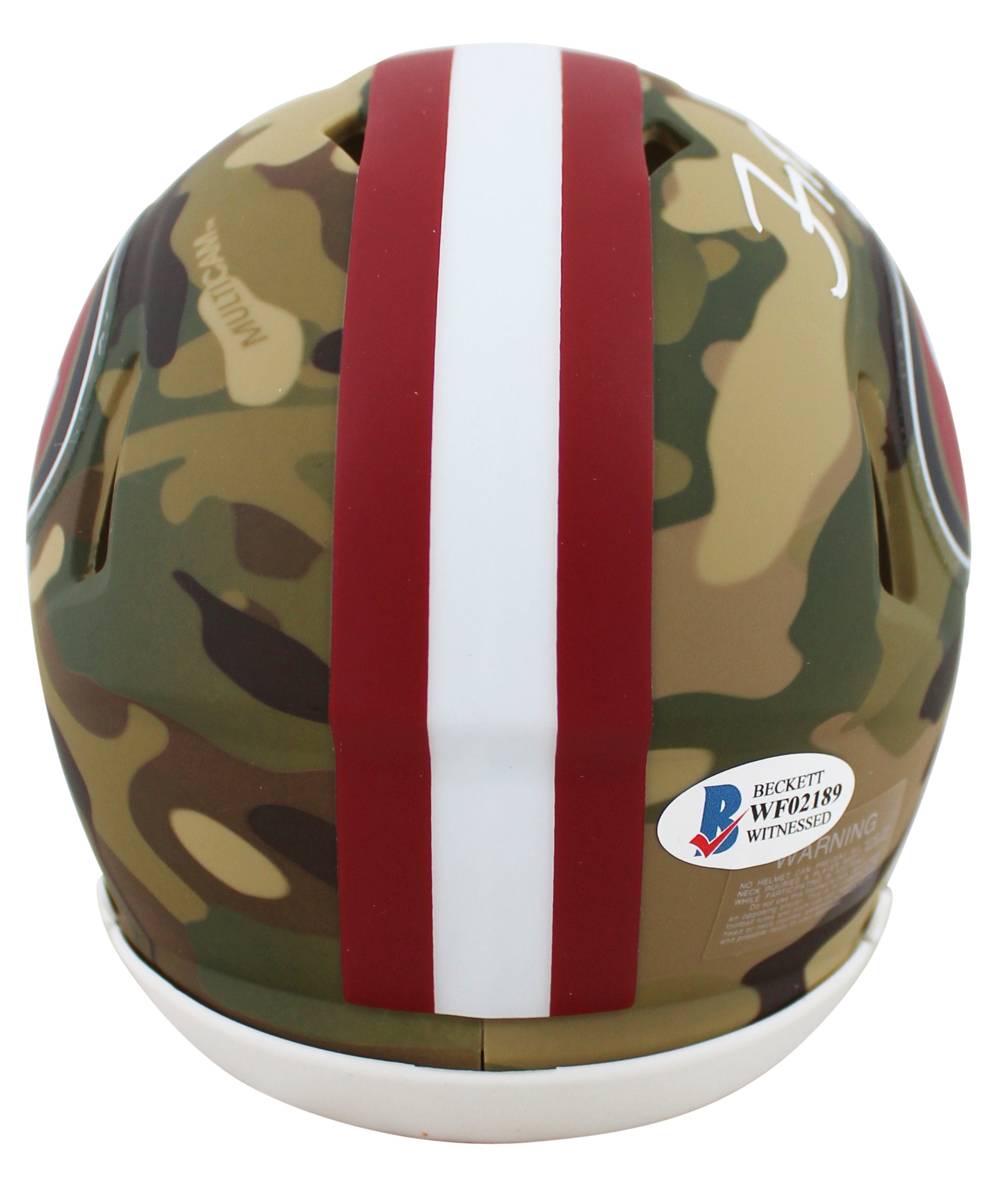 49ers Jerry Rice Authentic Signed Alternate Camo Speed Mini Helmet BAS Witnessed