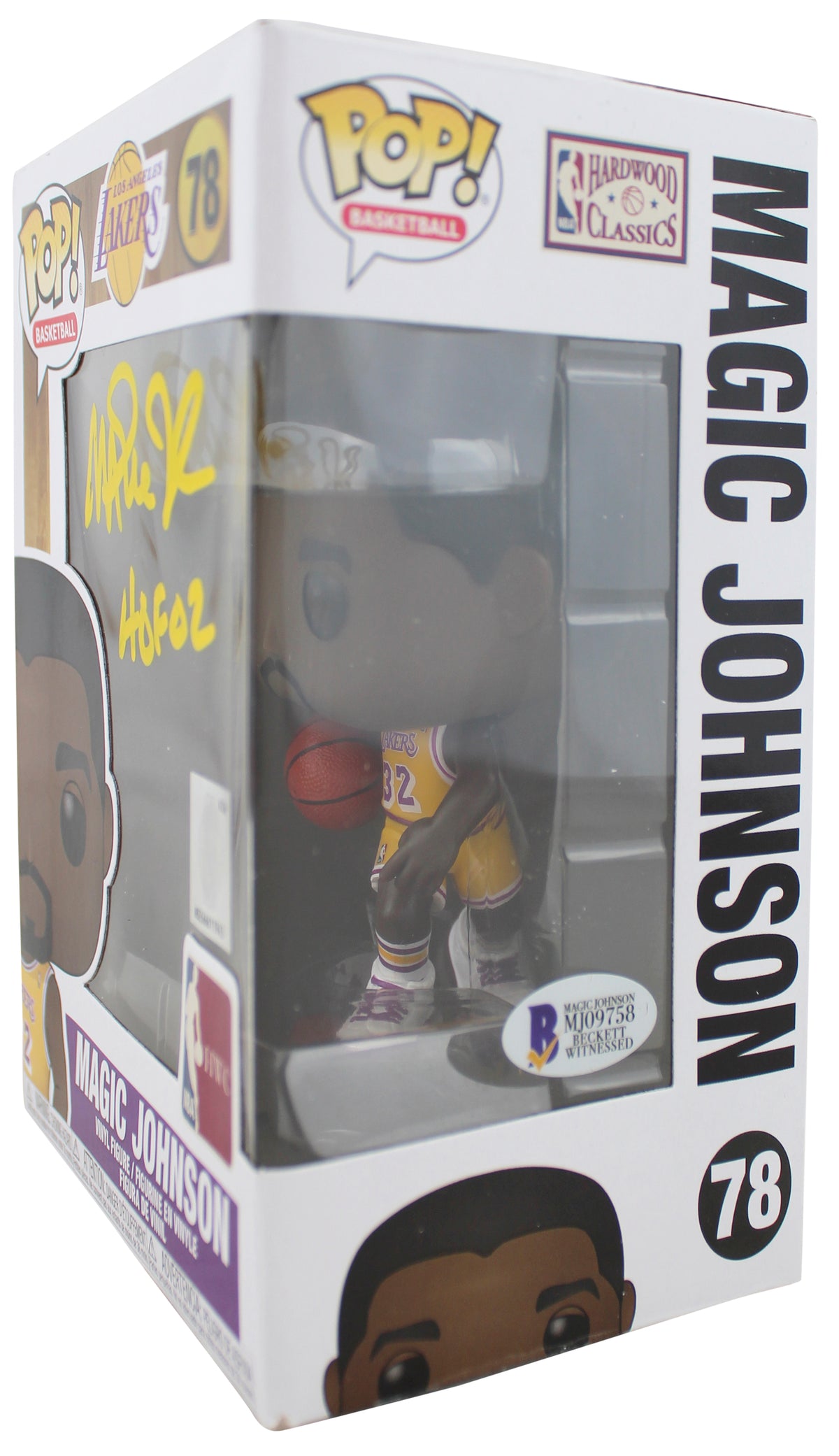 Lakers Magic Johnson "HOF 02" Signed NBA HWC #78 Funko Pop Vinyl Figure Sig BAS