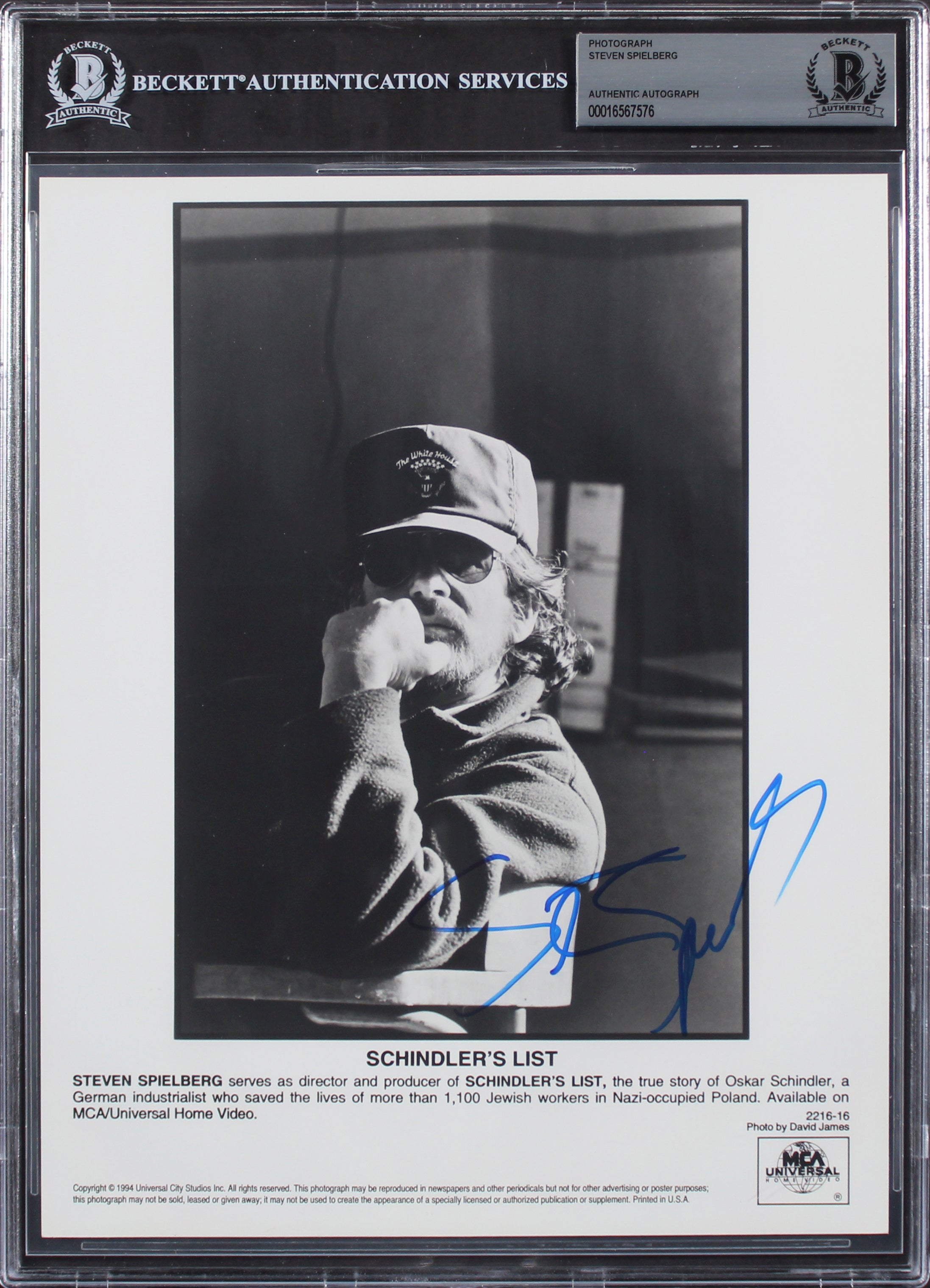 Stephen Spielberg Schindler's List Authentic Signed 8x10 Photo BAS Slabbed