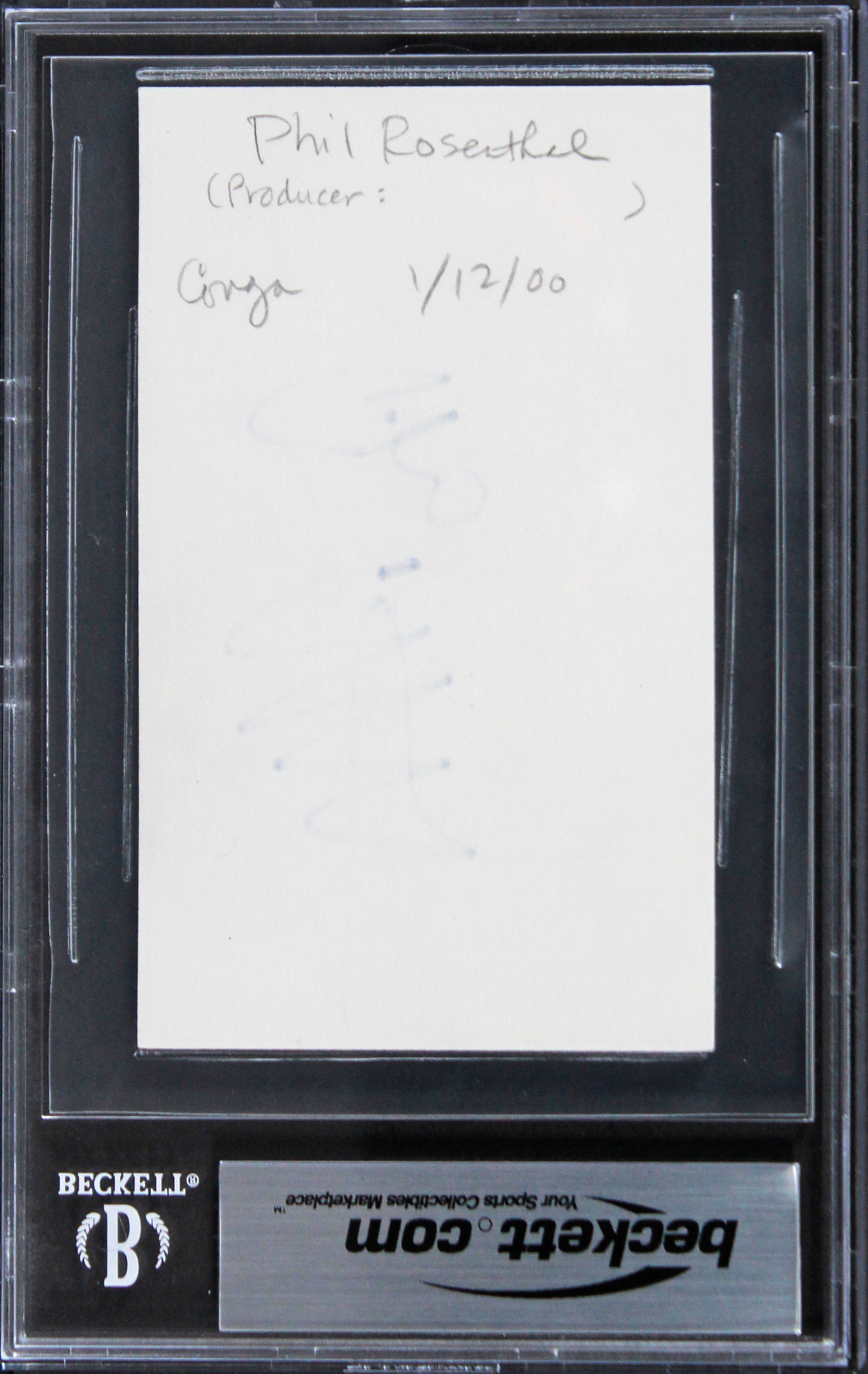 Phil Rosenthal Everyone Loves Raymond Signed 3x5 Index Card BAS Slabbed