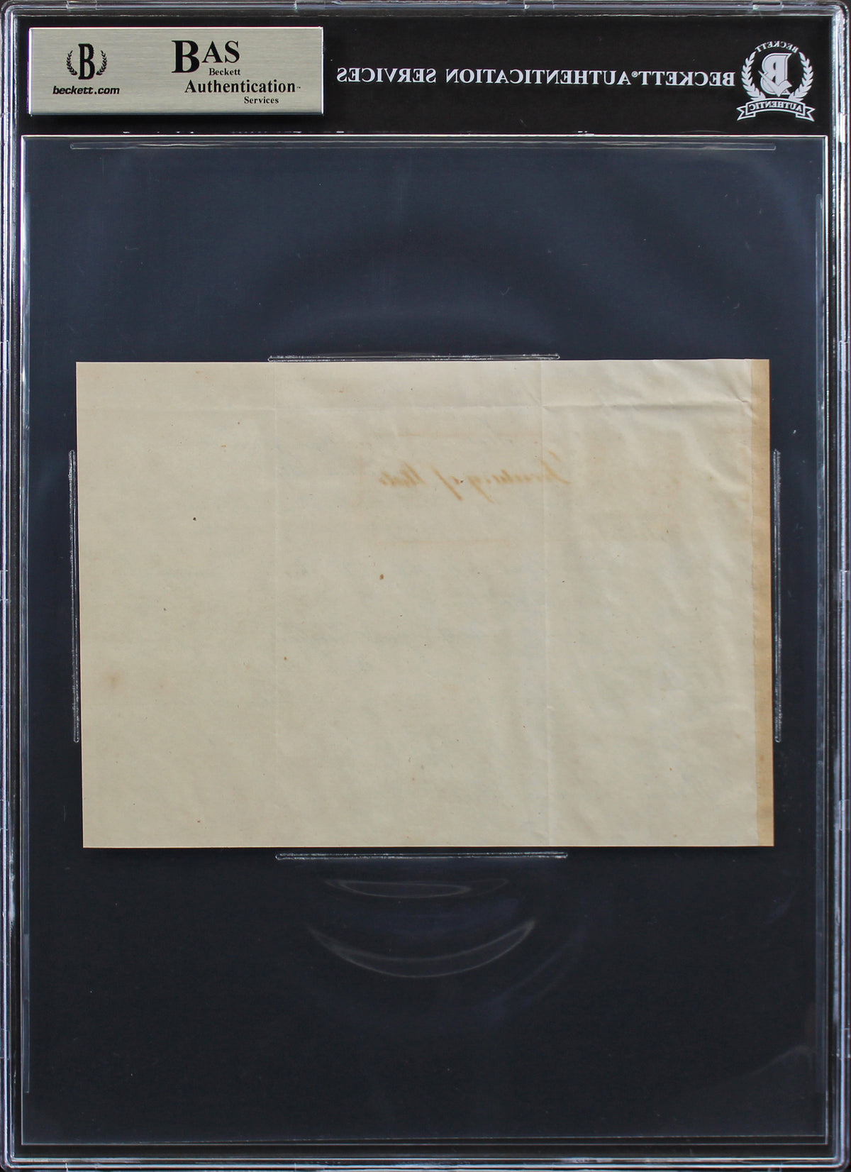 John Page Authentic Signed 5x7 Letter Dated November 23, 1839 BAS Slabbed