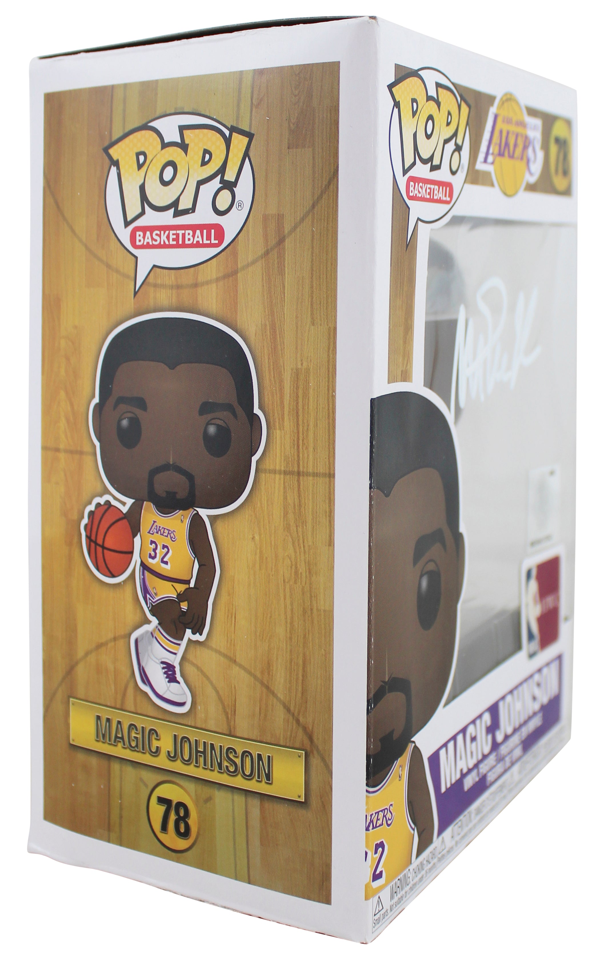 Lakers Magic Johnson Signed NBA HWC #78 Funko Pop Vinyl Figure w/ White Sig BAS