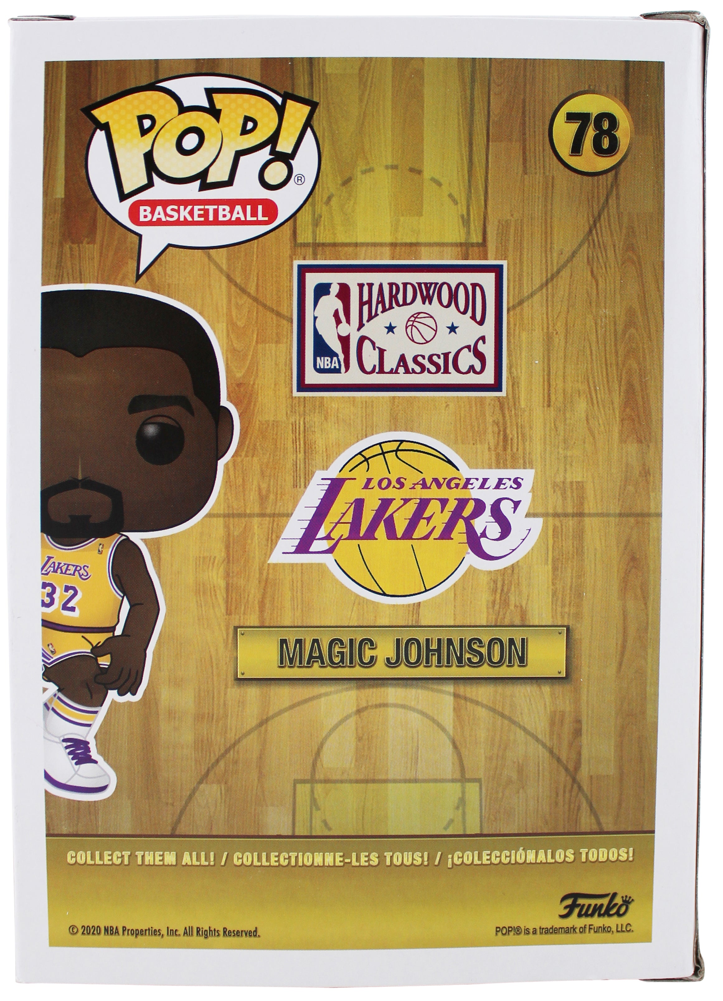 Lakers Magic Johnson Signed NBA HWC #78 Funko Pop Vinyl Figure w/ White Sig BAS