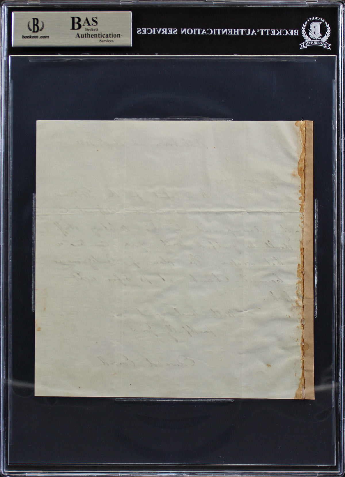 Edward Everett Authentic Signed 7x7 Letter Dated August 22, 1838 BAS Slabbed