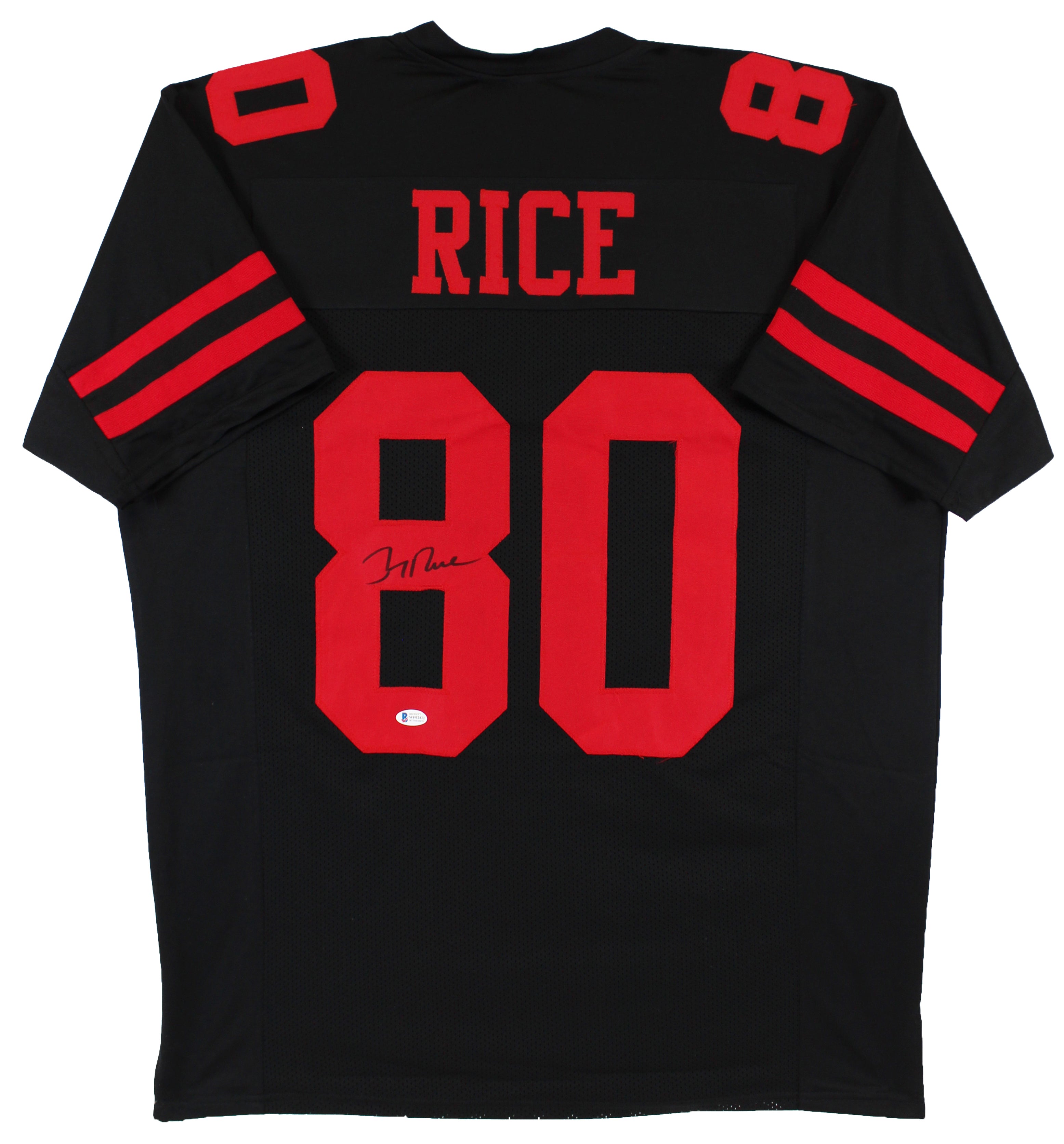 Jerry Rice Authentic Signed Black Pro Style Jersey Autographed BAS Witnessed