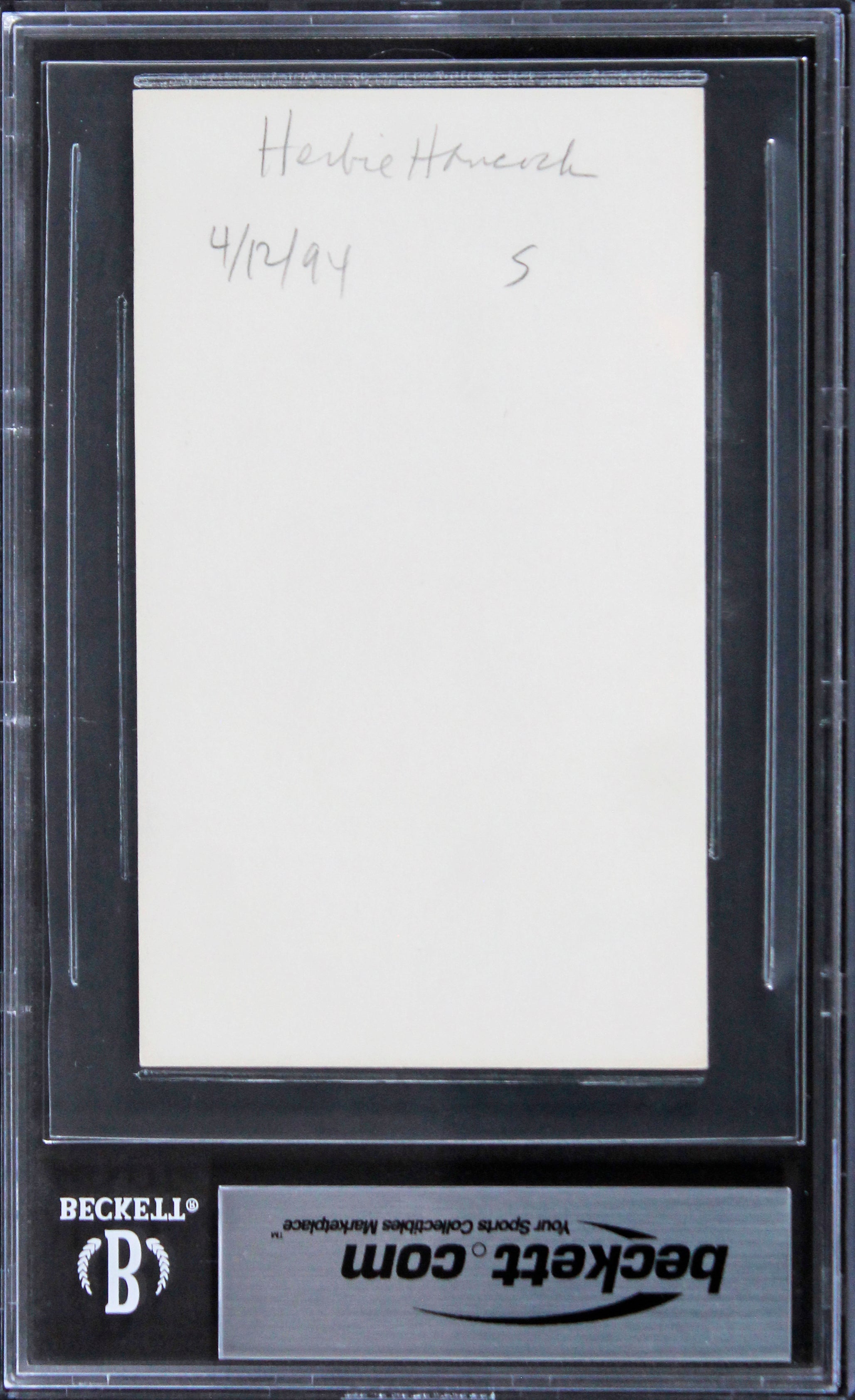 Herbie Hancock Musician Authentic Signed 3x5 Index Card BAS Slabbed 2
