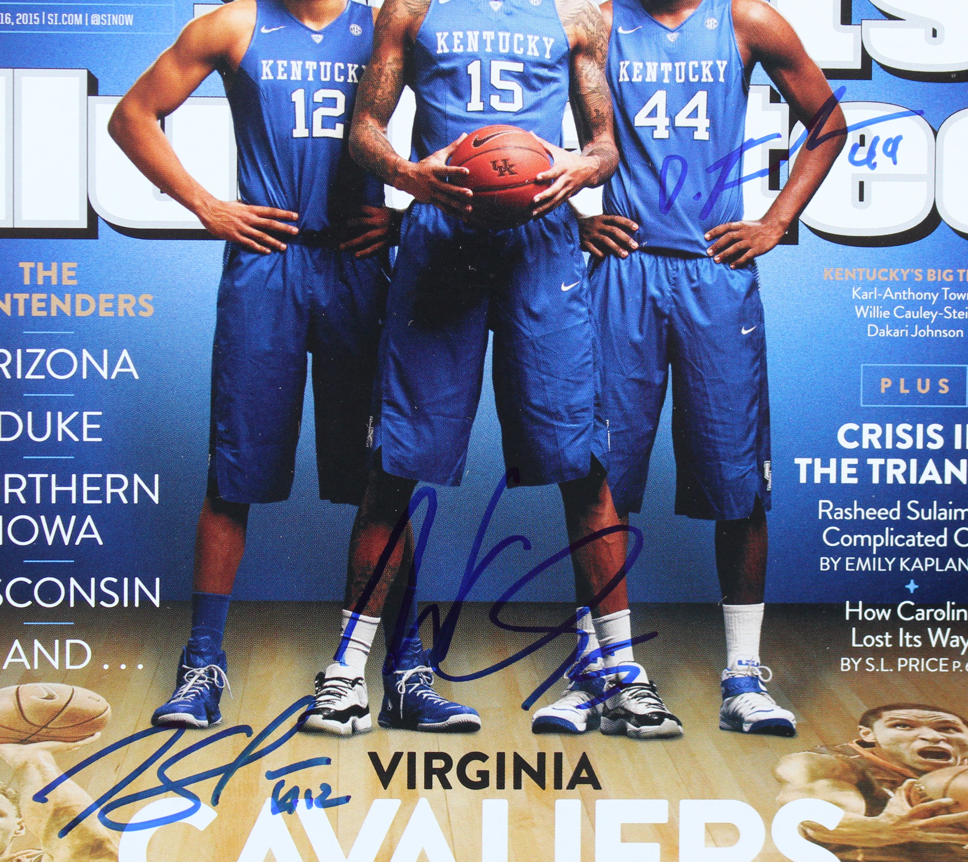 2014-15 Kentucky (3) Towns, Stein +1 Signed Sports Illustrated Magazine BAS