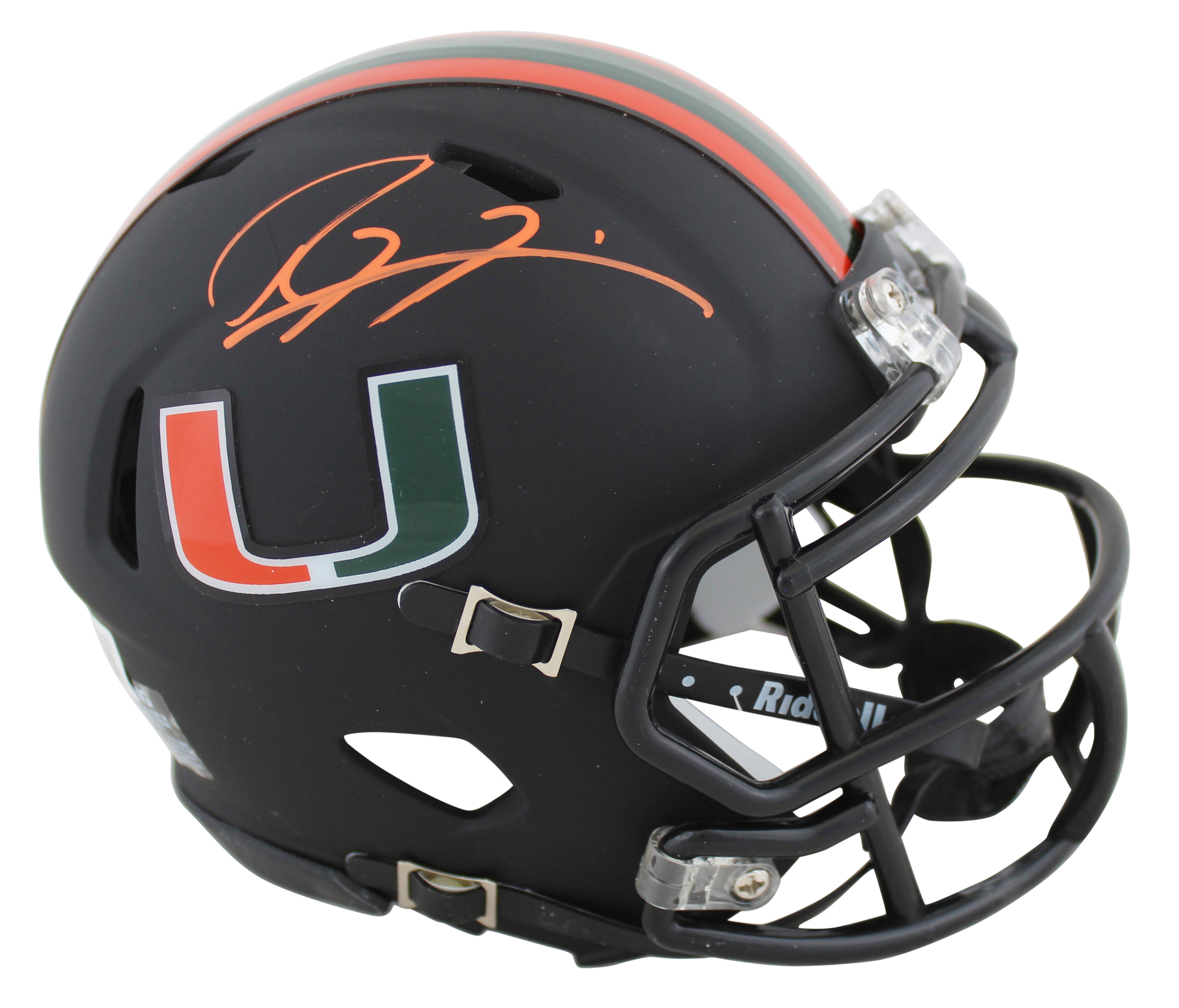 Miami Ray Lewis Authentic Signed 2017 Speed Mini Helmet BAS Witnessed