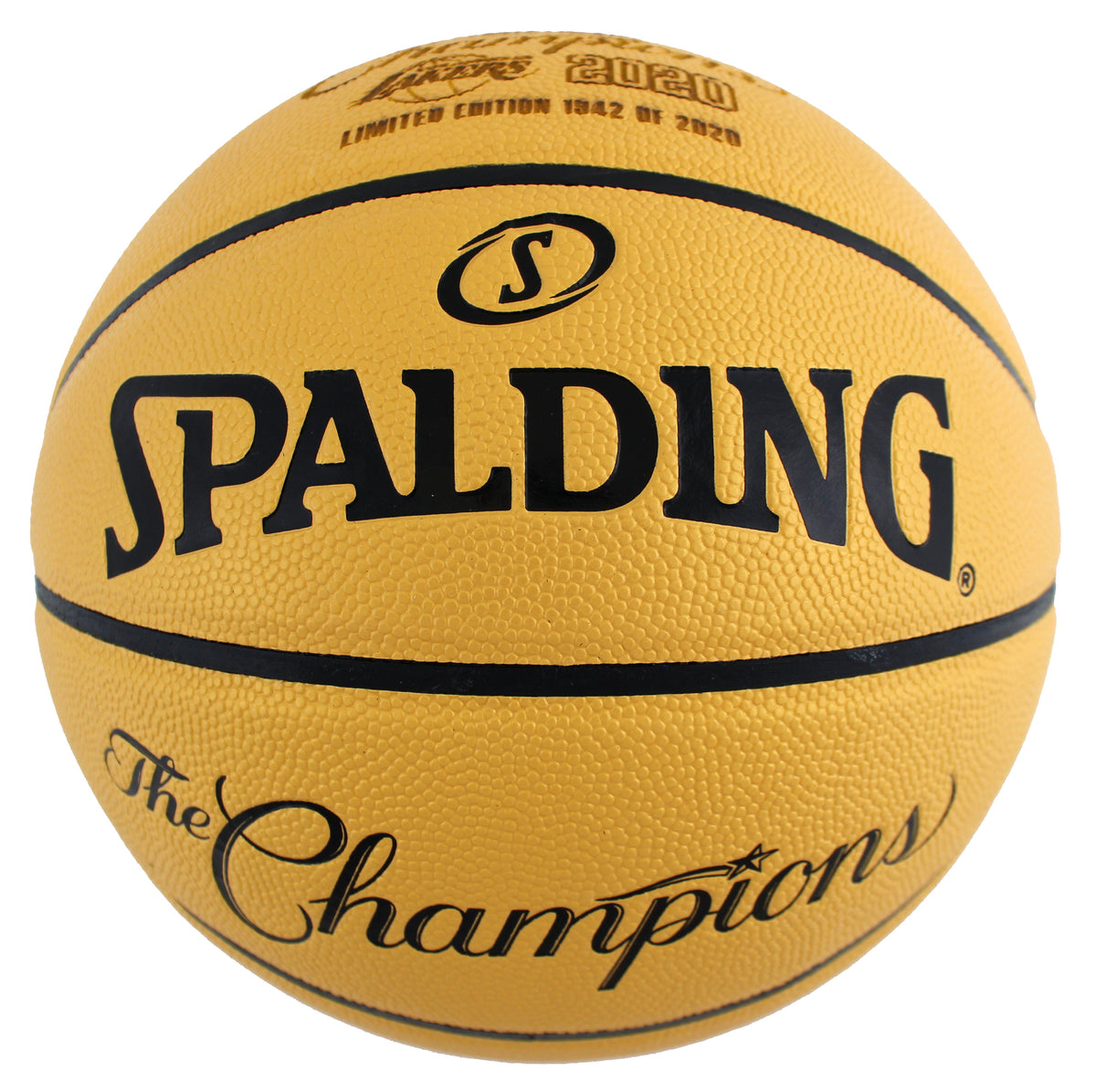 Lakers Magic Johnson Signed 2020 Champion Logo Gold Basketball BAS Witnessed