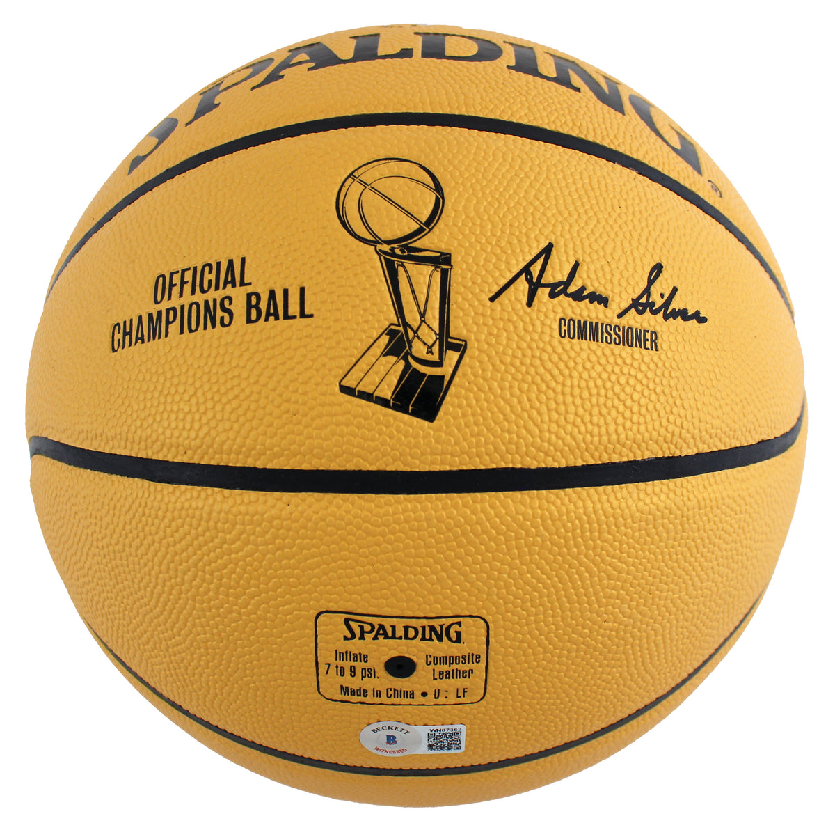 Lakers Magic Johnson Signed 2020 Champion Logo Gold Basketball BAS Witnessed